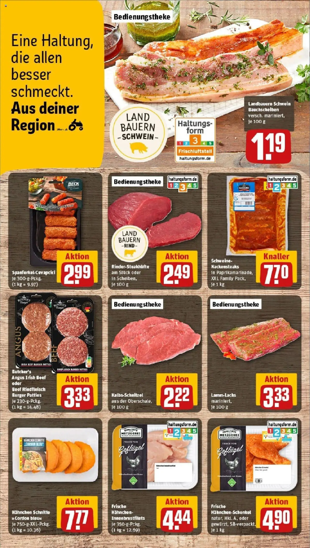Rewe prospekt Bammental	 - gültig ab dem 08.06.2025 | Seite: 8 | Produkte: Nackensteaks, Hahnchenschenkel, Burger, Steak