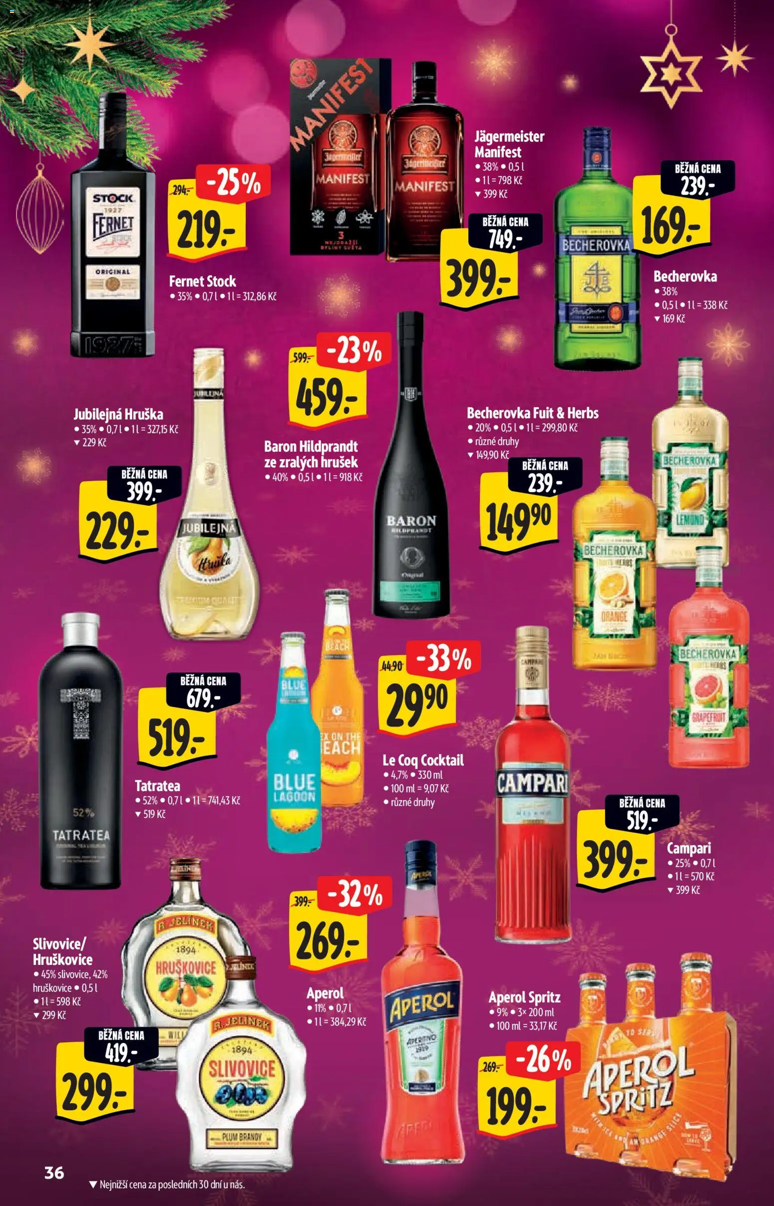 Albert katalog - Hypermarket od 12.11.2025 | Strana: 36 | Produkty: Spritz, Aperol, Becherovka, Jelínek