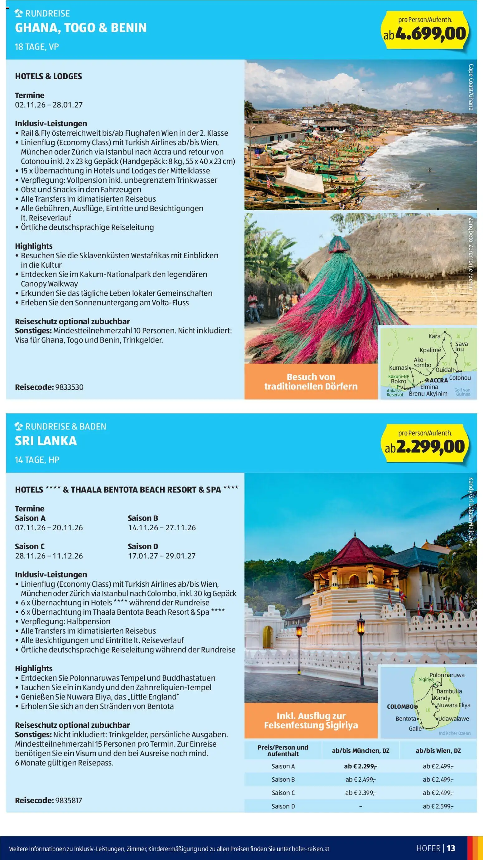 Hofer - Hofer Reisen Katalog gültig ab 29.04.2026 | Seite: 13 | Produkte: Obst