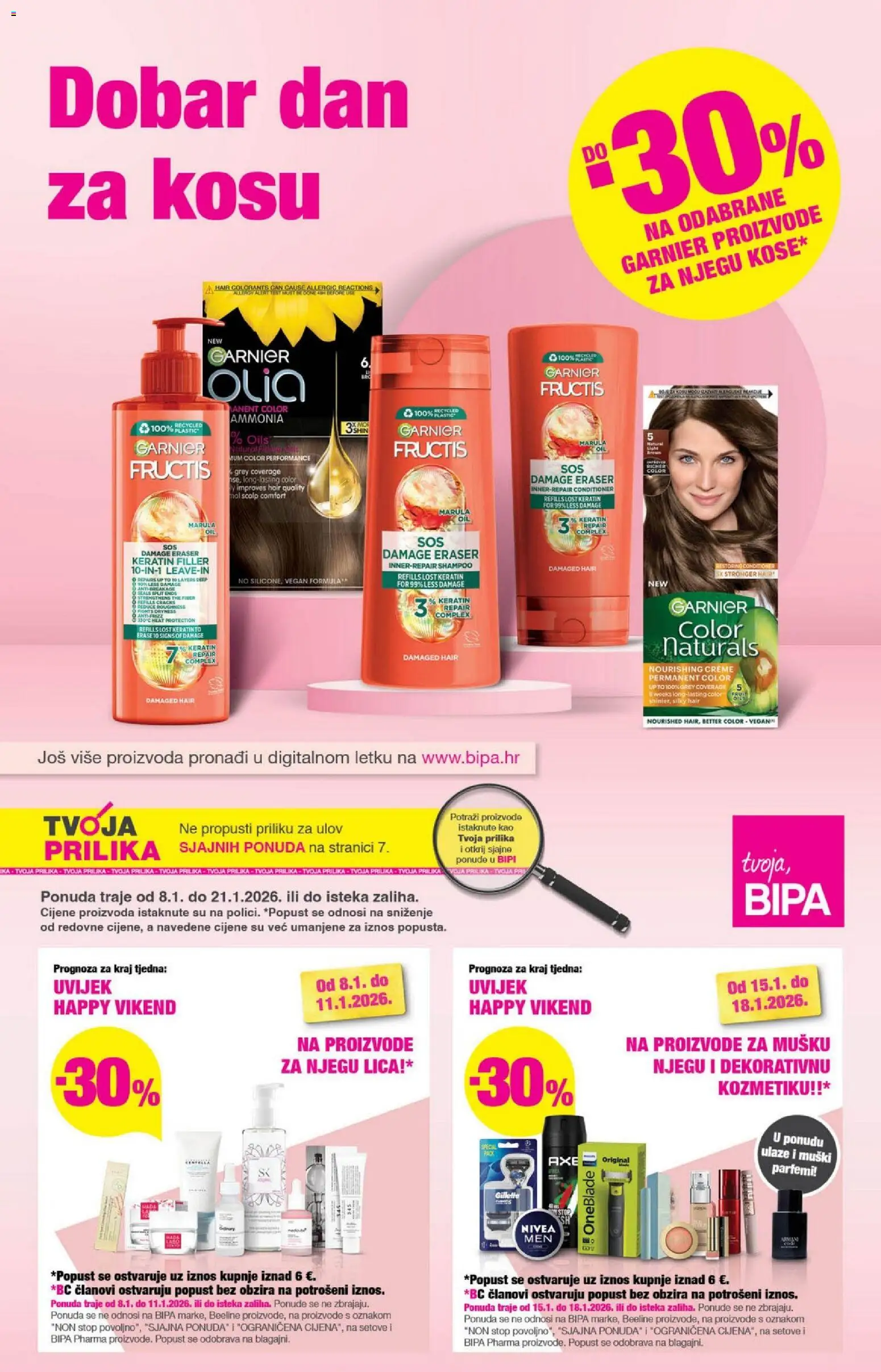 Bipa katalog | vrijedi od 08.01.2026 | Stranica: 1 | Proizvodi: Nivea, Garnier, Axe