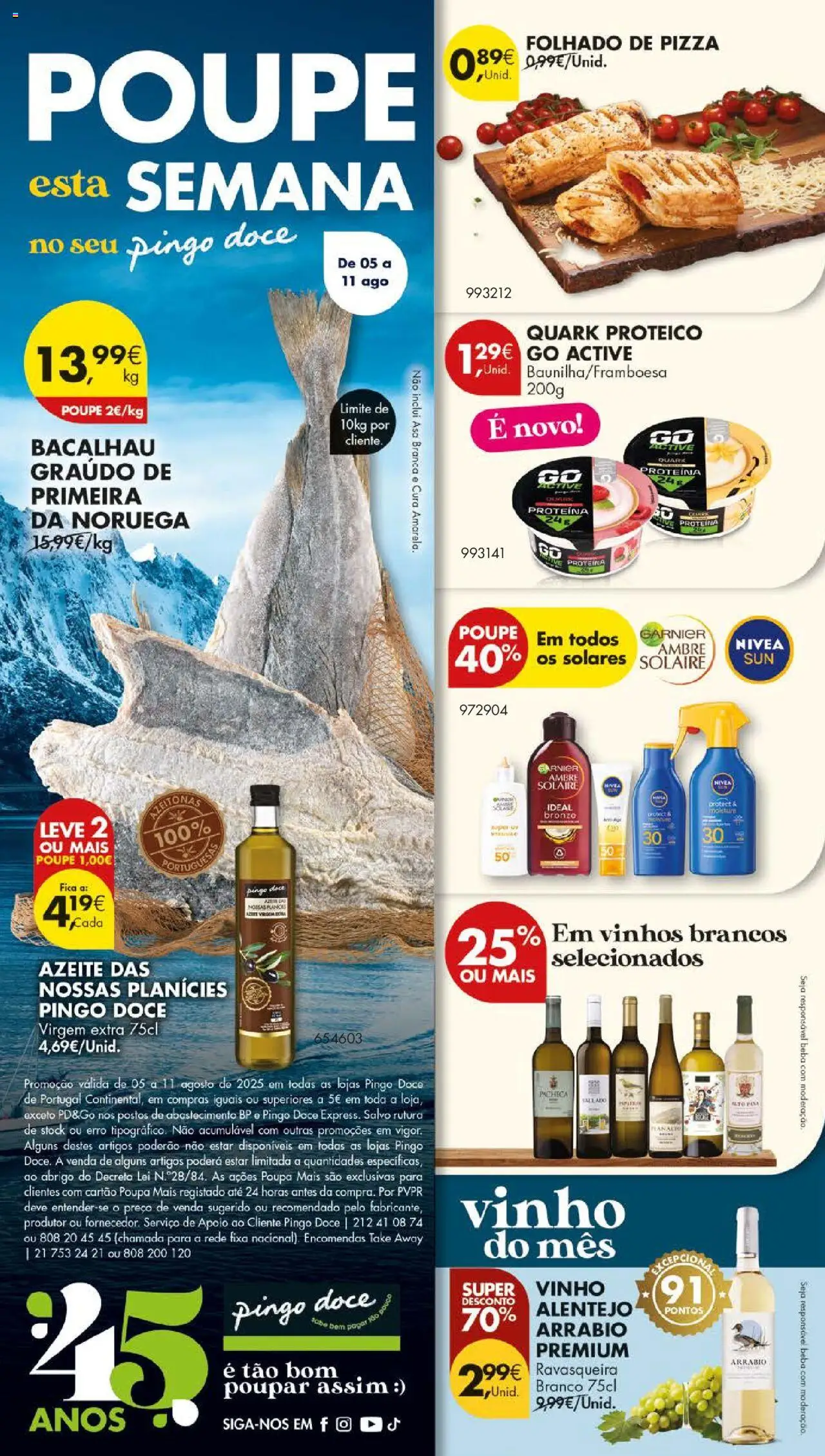 Pingo Doce folheto │ válido de 05.08.2025 | Página: 54 | Produtos: Azeite, Bacalhau, Pizza, Proteina
