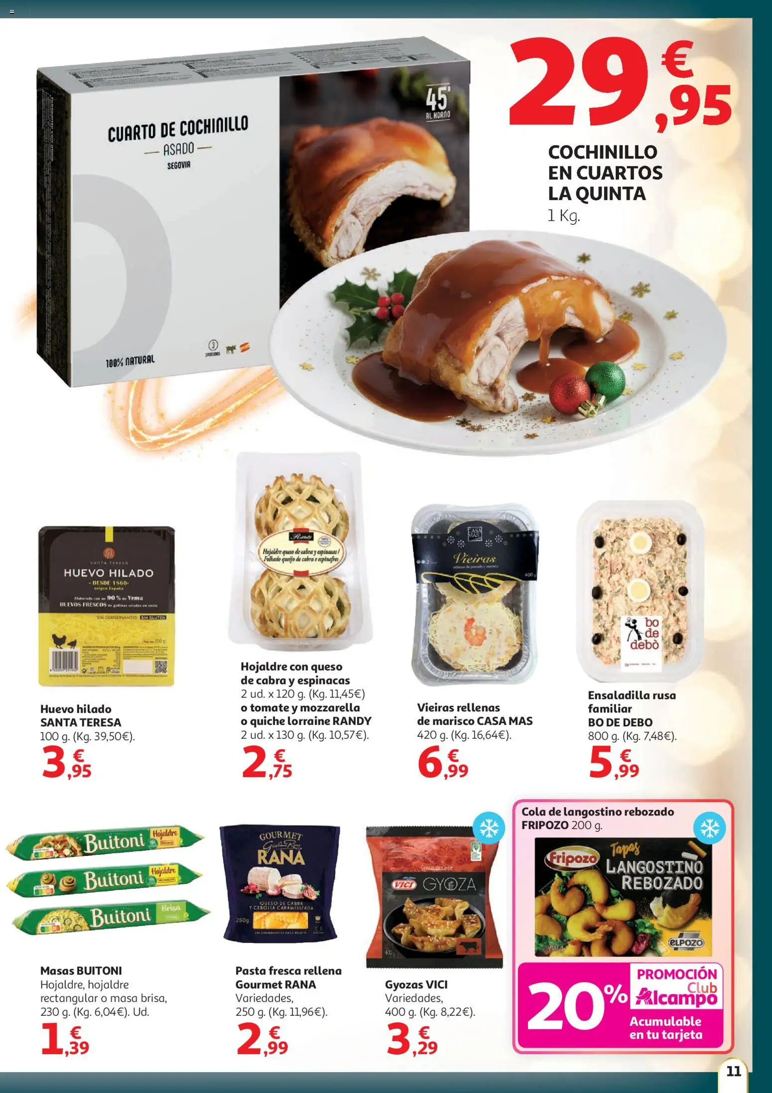 Alcampo - HG Nacional  │ válido desde el 11.12.2025 | Página: 11 | Productos: Ensaladilla, Pasta, Παγωμένο τσάι, Langostino