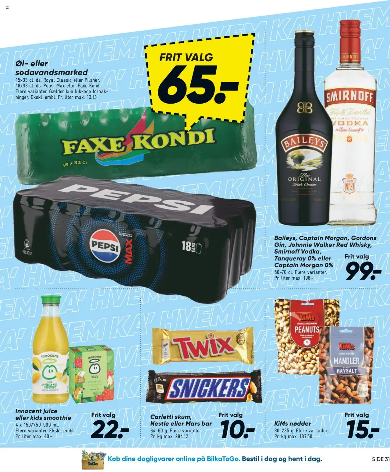 Bilka Tilbudsavis gyldig fra 01.08.2025 | Side: 31 | Produkter: Juice, Mandler, Faxe Kondi, Pepsi