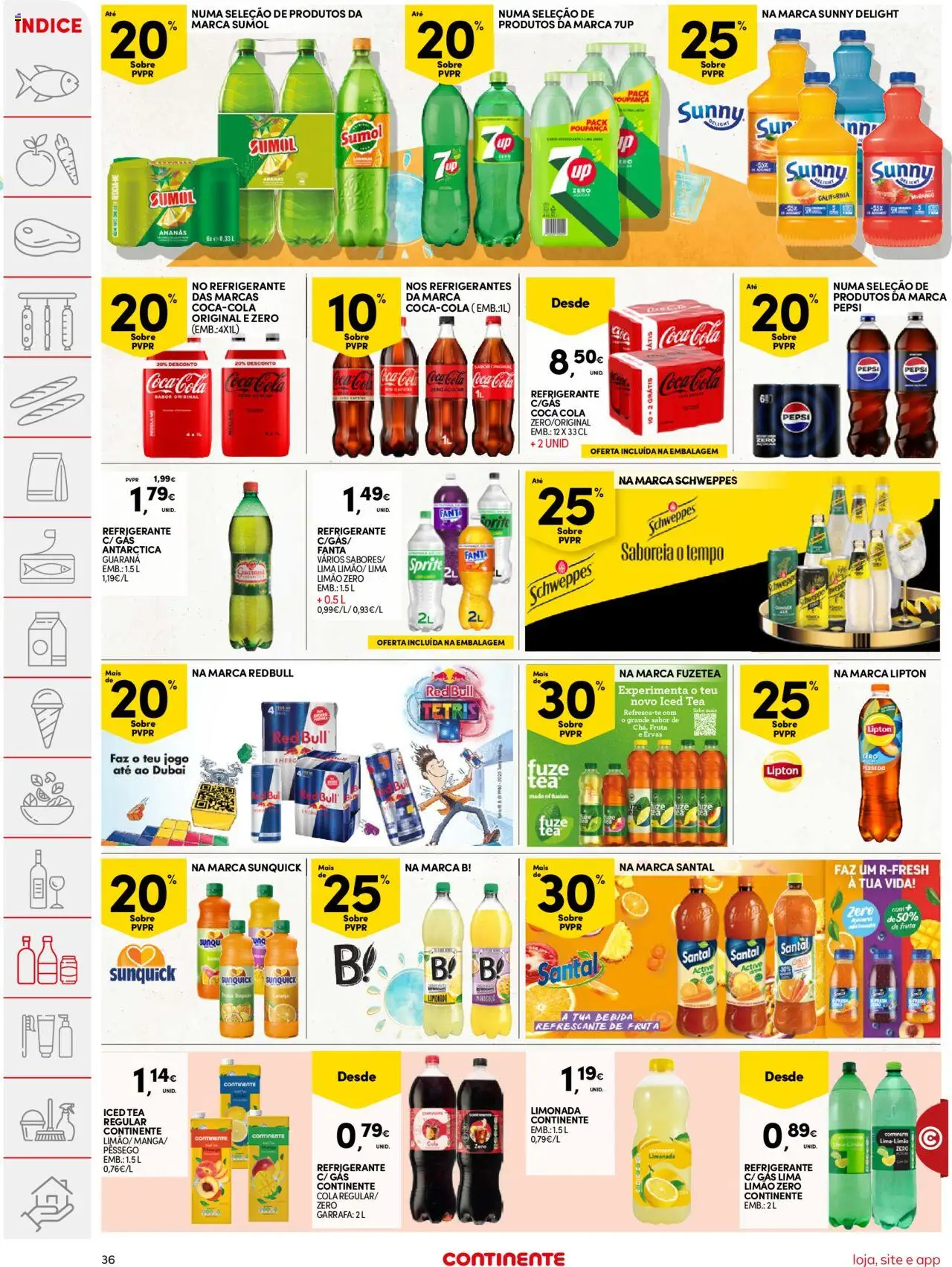 Continente folheto │ válido de 12.08.2025 | Página: 36 | Produtos: Refrigerante, Fanta, Coca-cola, Bebida