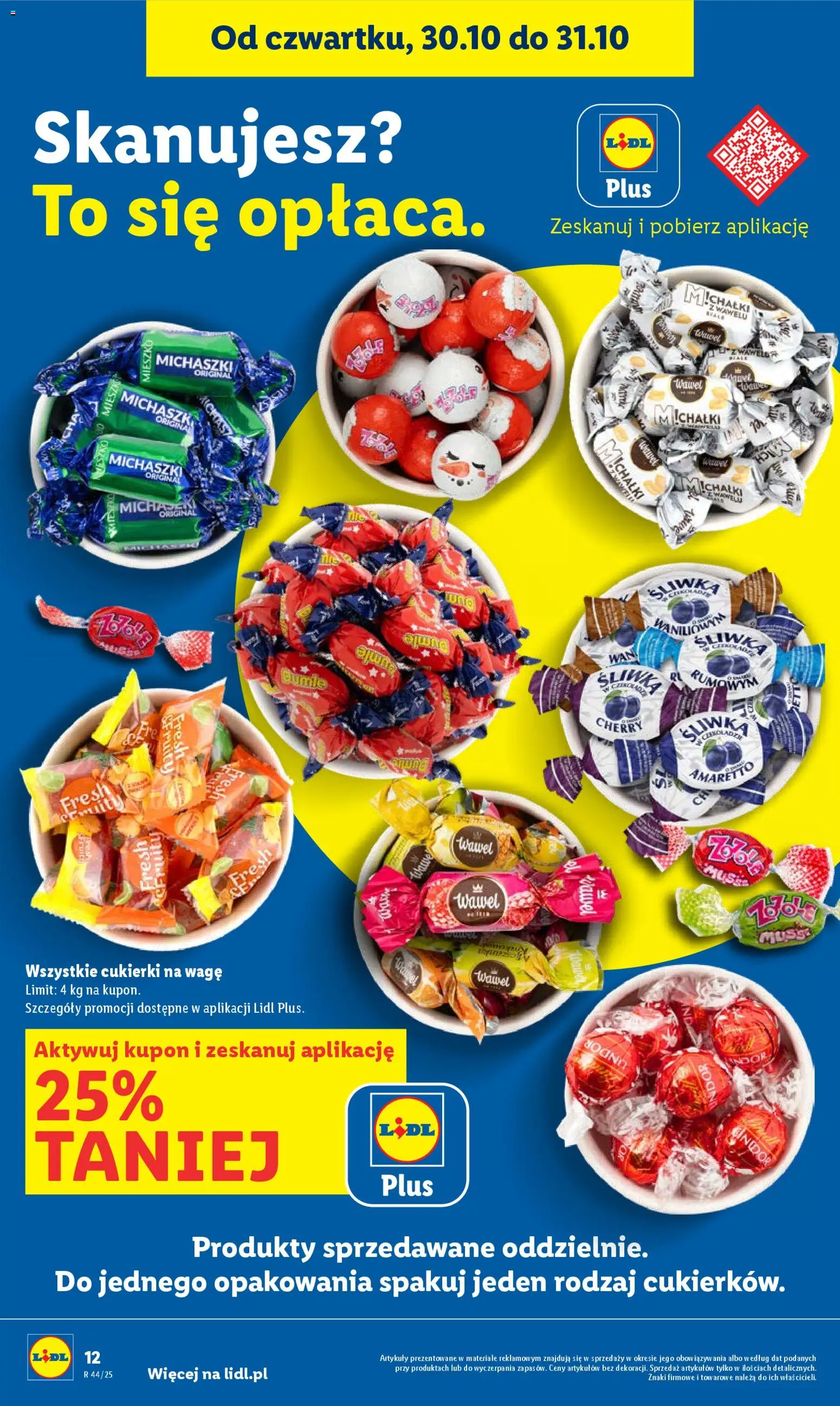 Lidl Gazetka od 30.10.2025 | Strona: 12 | Produkty: Cukierki na wagę, Amaretto, Cukierki