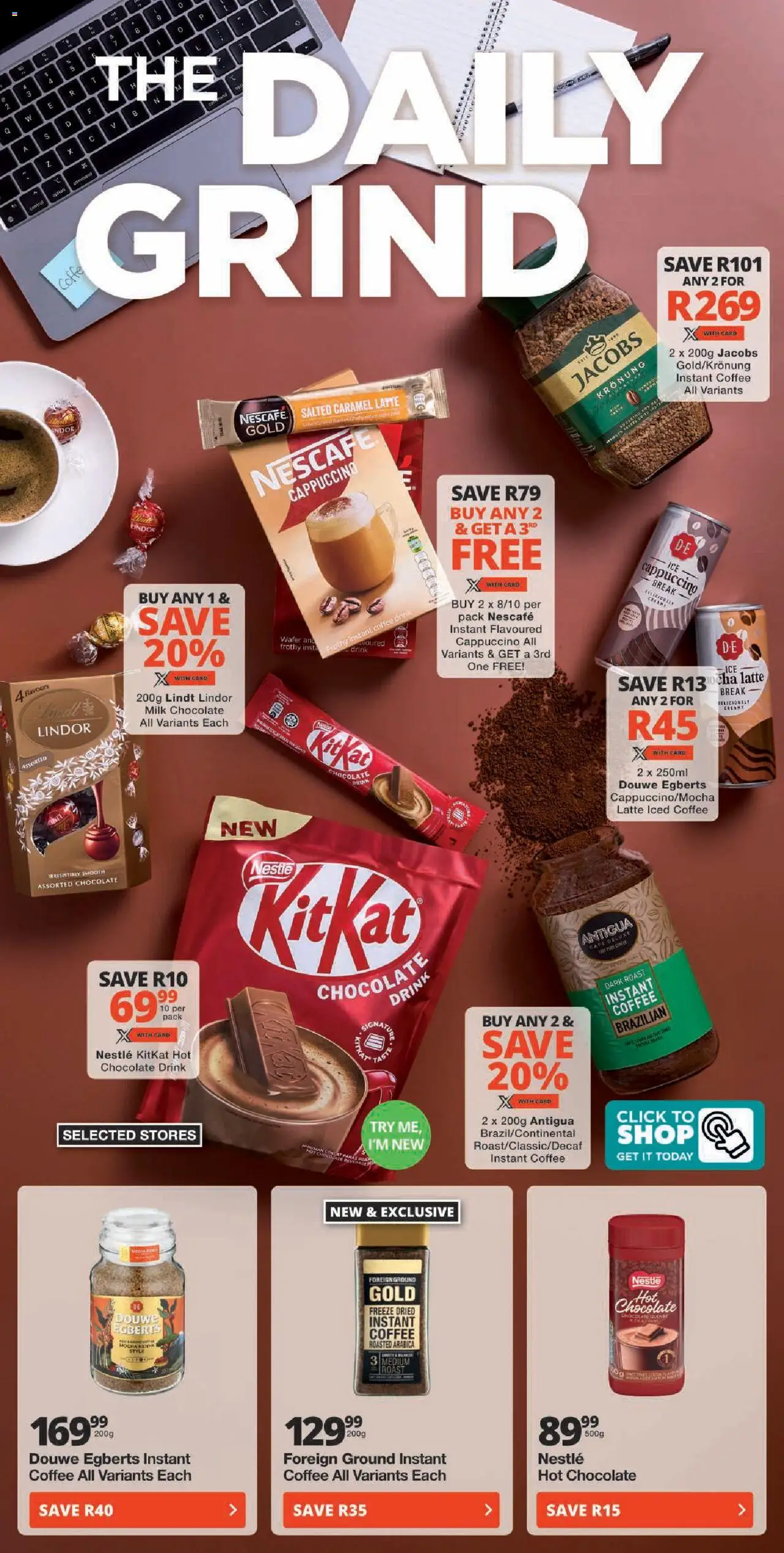 Checkers Eastern Cape - Coffee Promotion │ valid from 21.07.2025 | Page: 3 | Products: Hot chocolate, Chocolate, Estuche organizador de viaje, Caramel