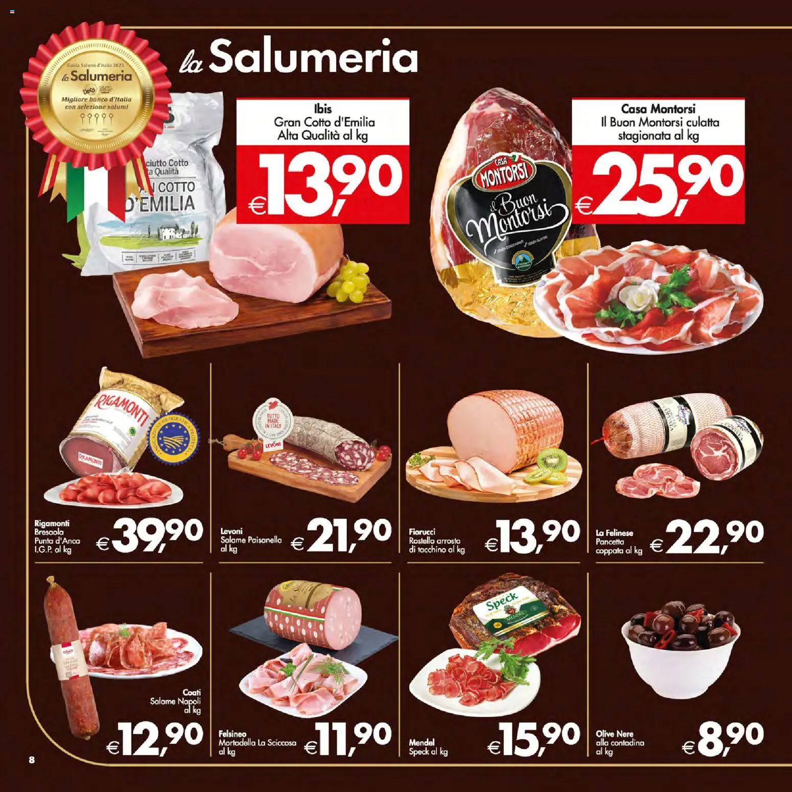 Volantino Decò del 05.01.2026 | Pagina: 8 | Prodotti: Speck, Arrosto, Bresaola, Tacchino