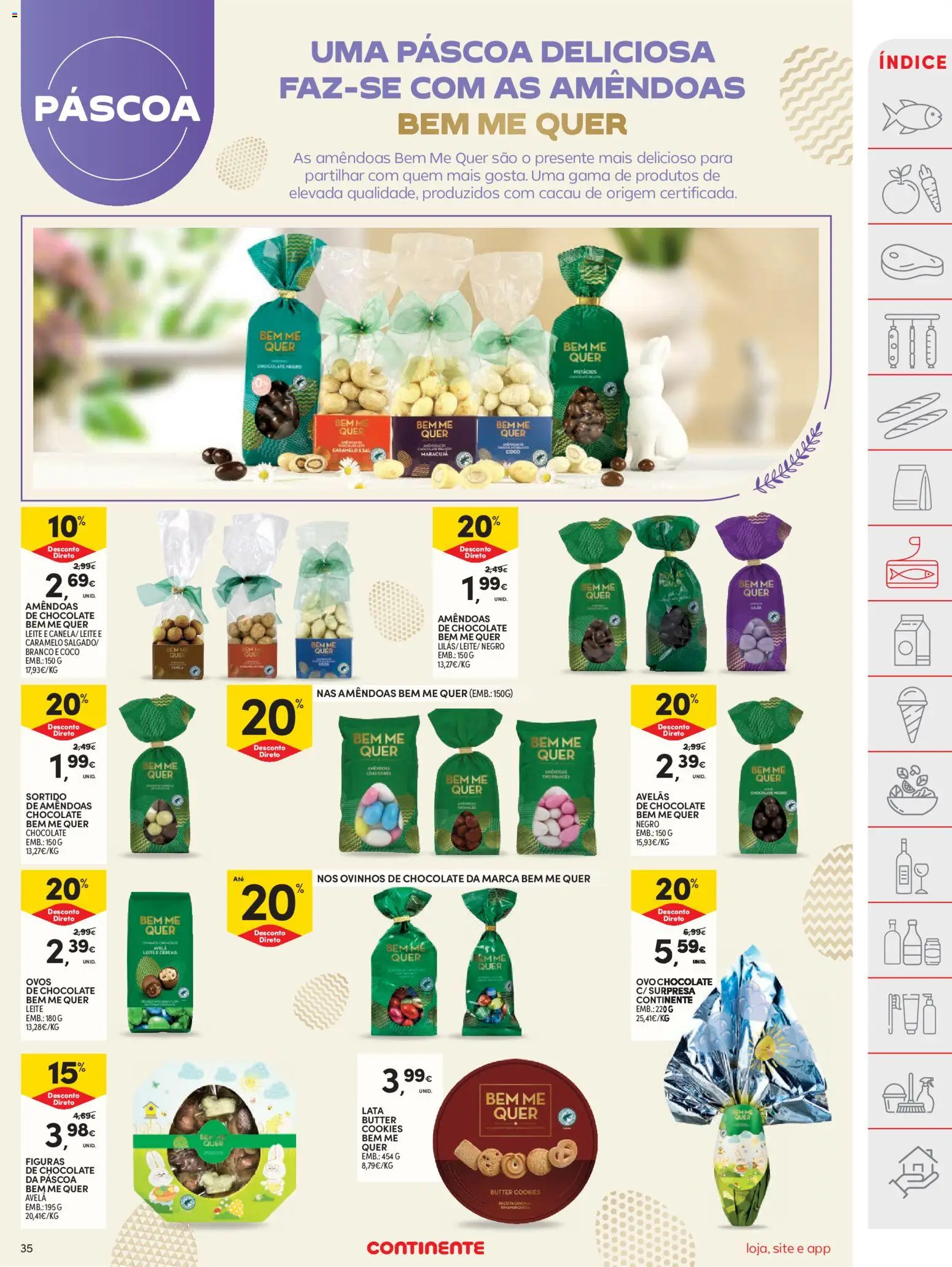 Continente folheto │ válido de 31.03.2026 | Página: 35 | Produtos: Amêndoas, Sal, Leite, Chocolate