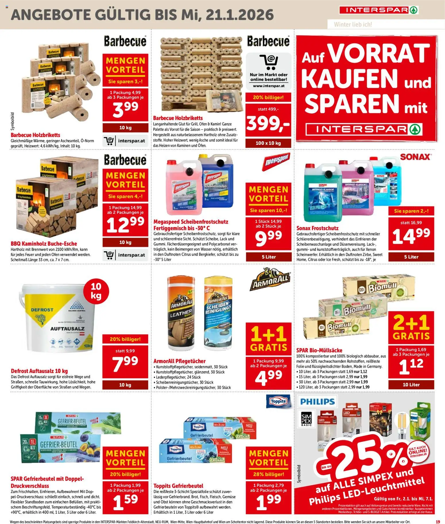 Interspar Flugblatt - Vorarlberg gültig ab 02.01.2026 | Seite: 19 | Produkte: Wasser, Gemüse, Obst, Ofen