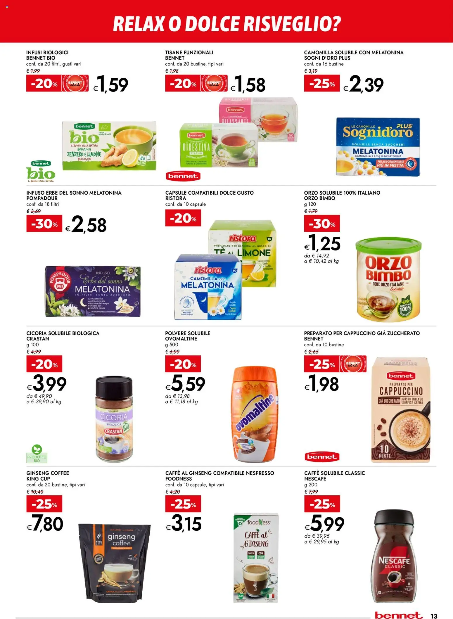 Volantino bennet del 30.10.2025 | Pagina: 13 | Prodotti: Crema, Caffè, Tè, Limone