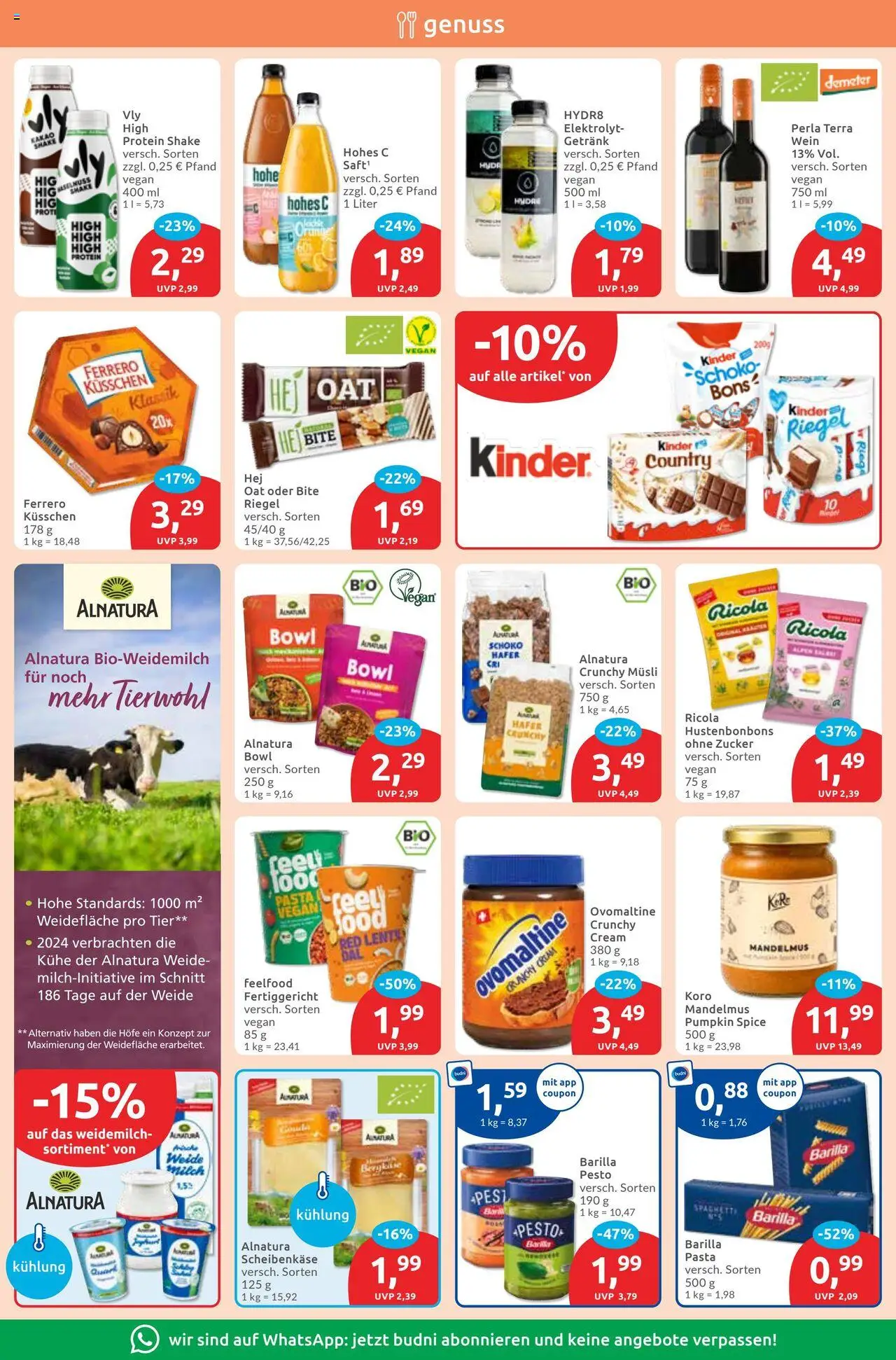 Budni Prospekt 	 – gültig ab 13.10.2025 | Seite: 6 | Produkte: Barilla pesto, Pasta, Hohes c, Wein