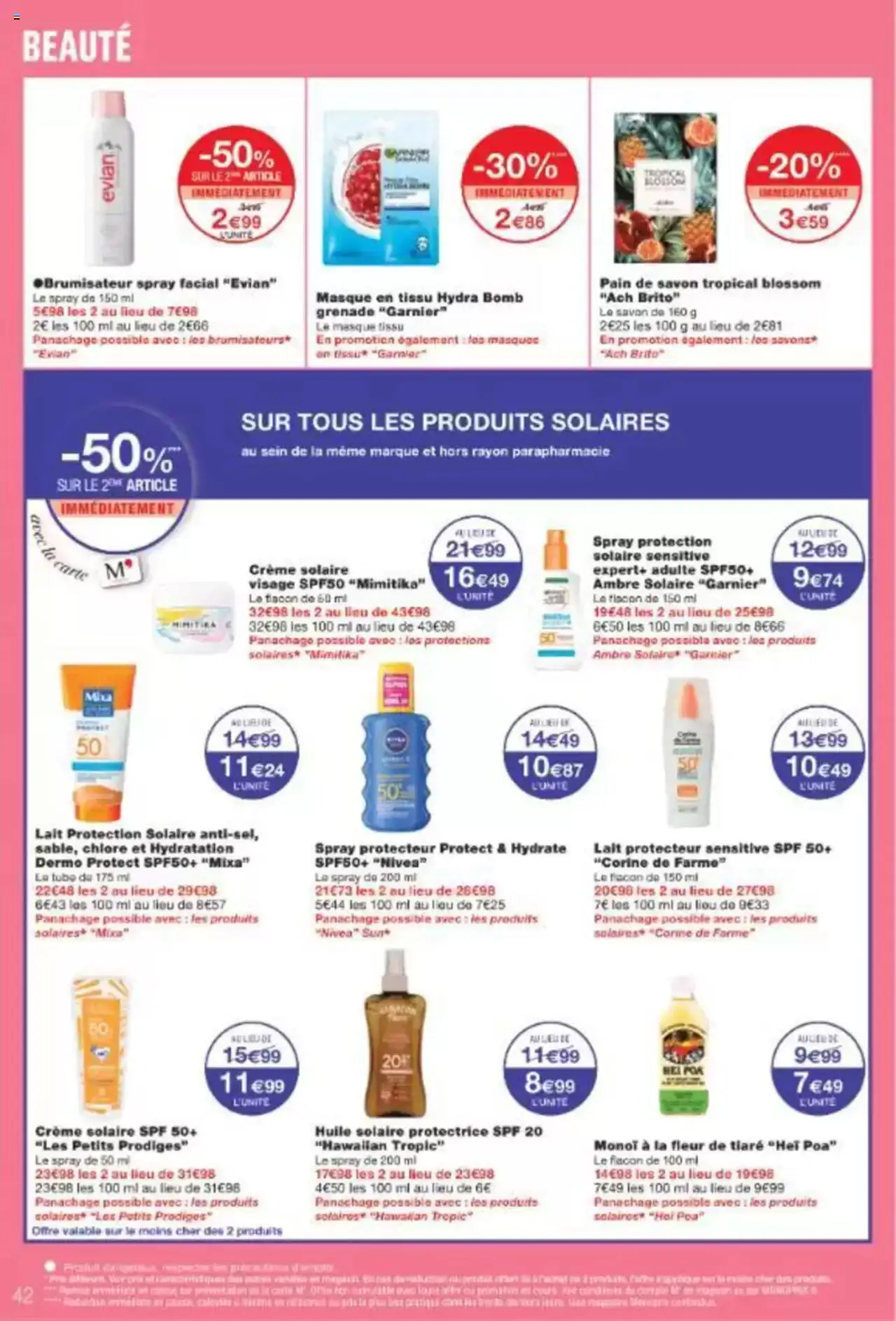  | Page: 42 | Produits: Masque, Crème solaire, Savon, Lait