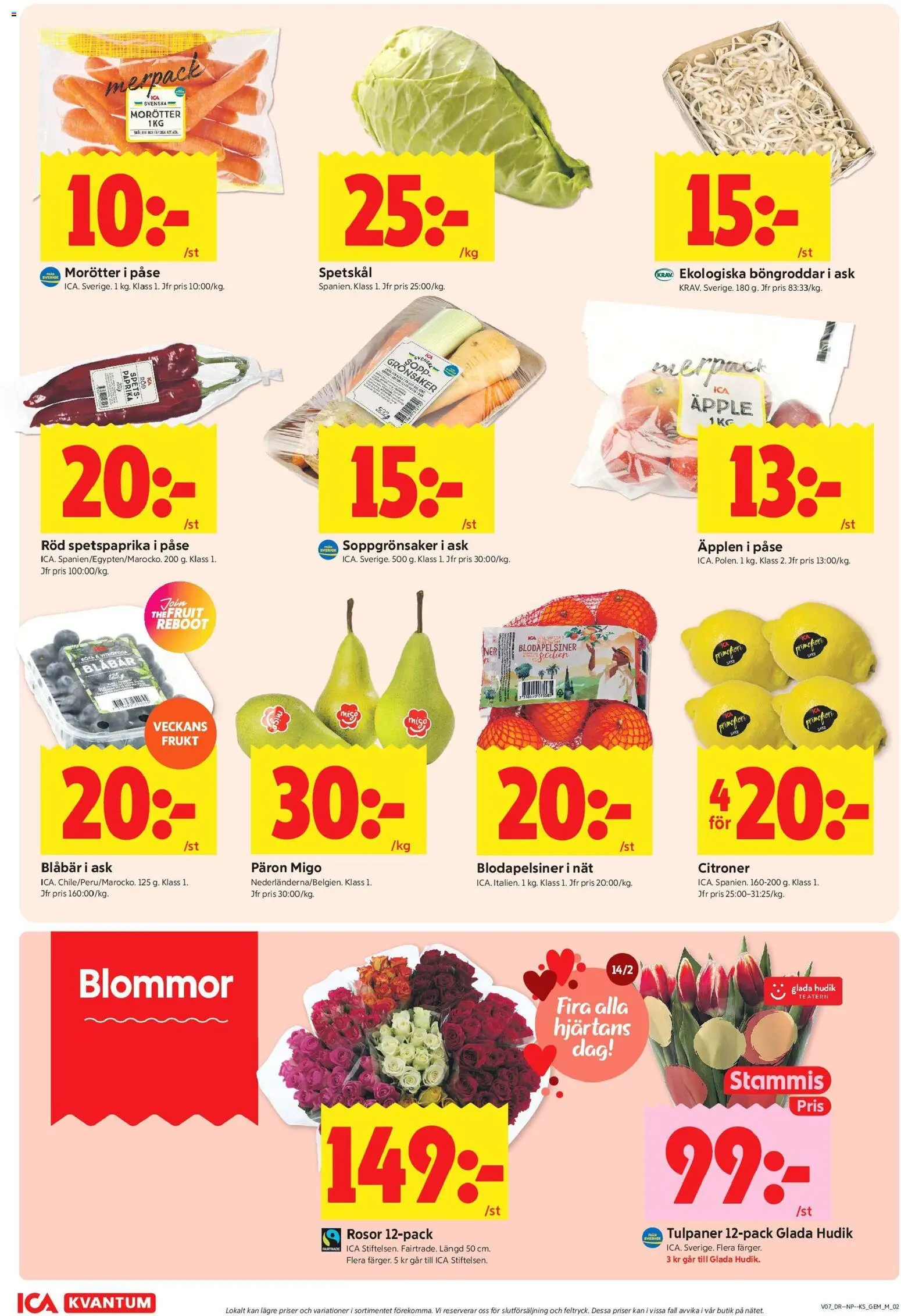 ICA Kvantum reklamblad aktuell från 09.02.2026 | Sida: 2 | Produkter: Äpplen, Äpple, Blåbär