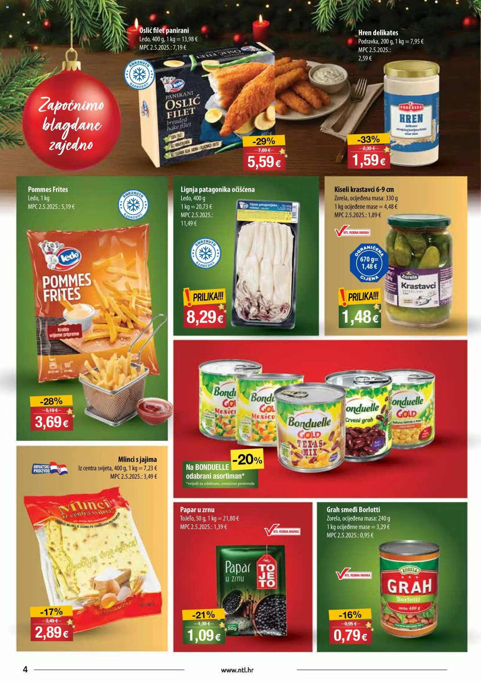 NTL katalog | vrijedi od 03.12.2025 | Stranica: 4 | Proizvodi: Pommes frites, Grah, Mlinci, Papar