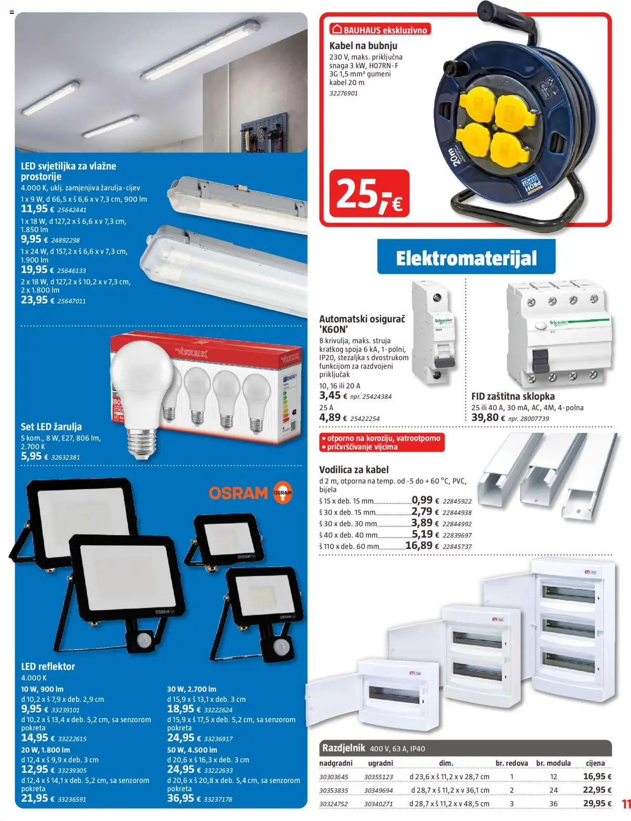 Bauhaus katalog | vrijedi od 01.10.2025 | Stranica: 11 | Proizvodi: Svjetiljka, Reflektor, Kabel