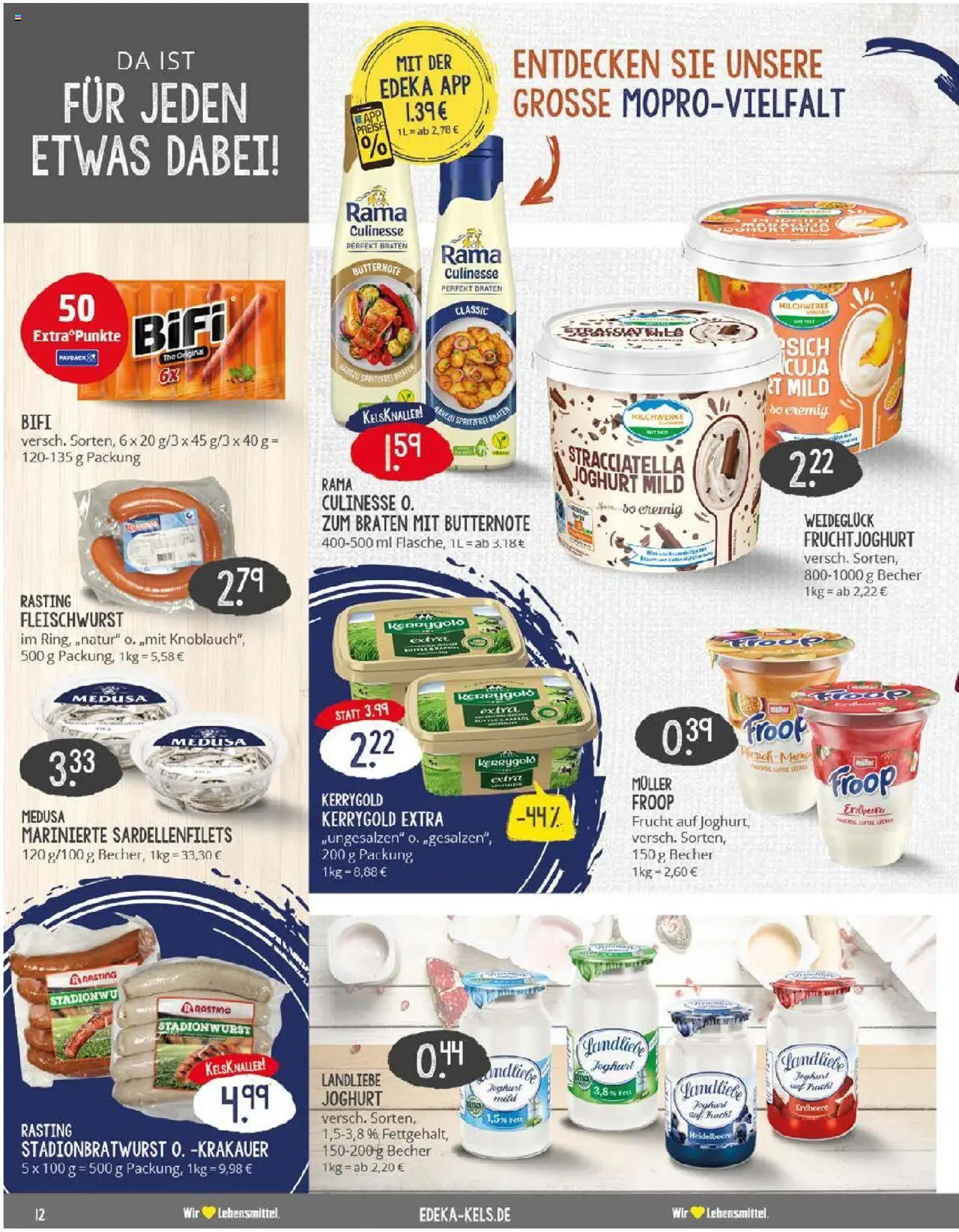 Edeka prospekt Ratingen-Hösel	 - gültig ab dem 29.06.2025 | Seite: 12 | Produkte: Rama, Butter, Bifi, Fruchtjoghurt