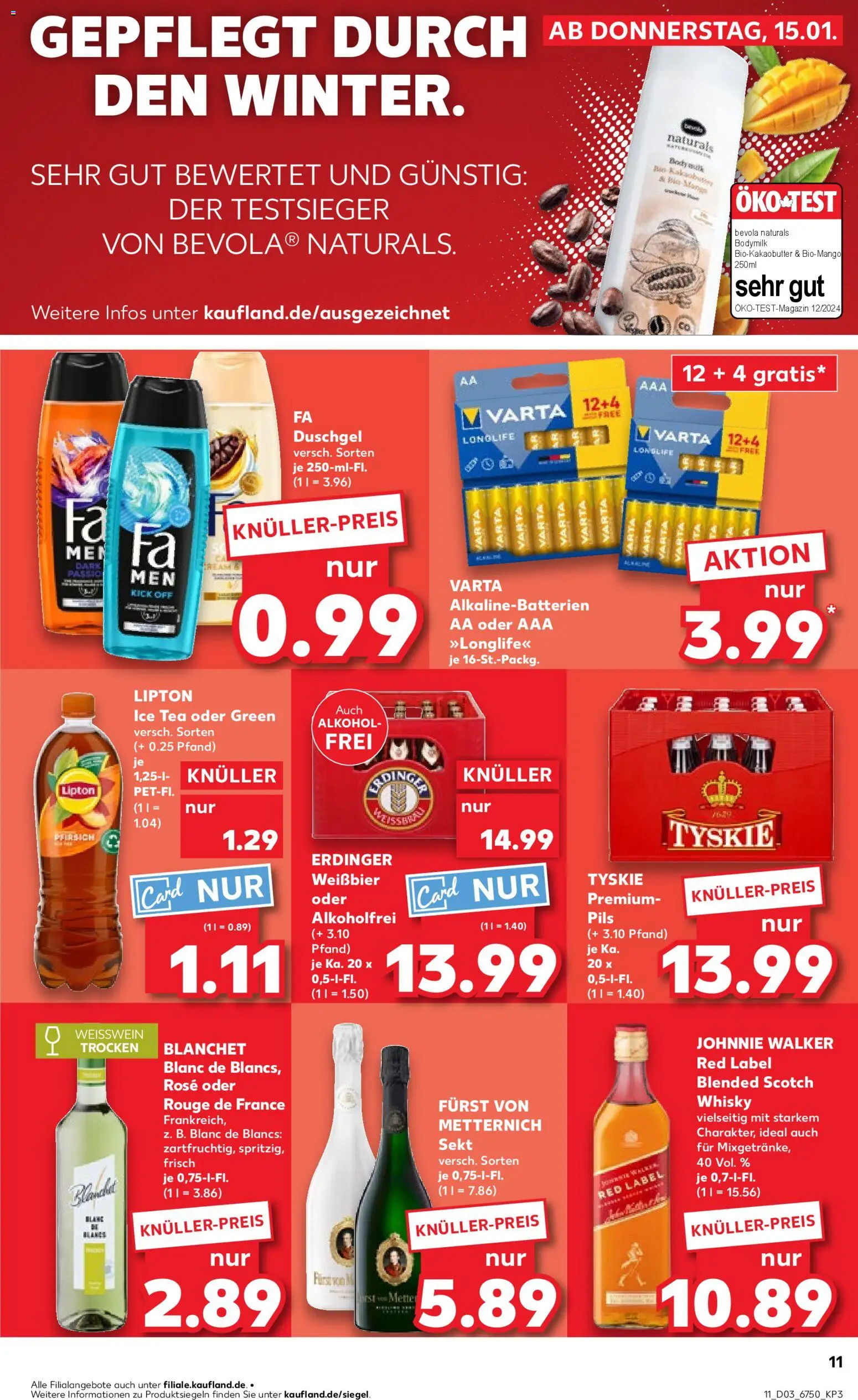 Kaufland prospekt Potsdam	 – gültig ab 15.01.2026 | Seite: 11 | Produkte: Whisky, Furst von metternich, Erdinger, Pils