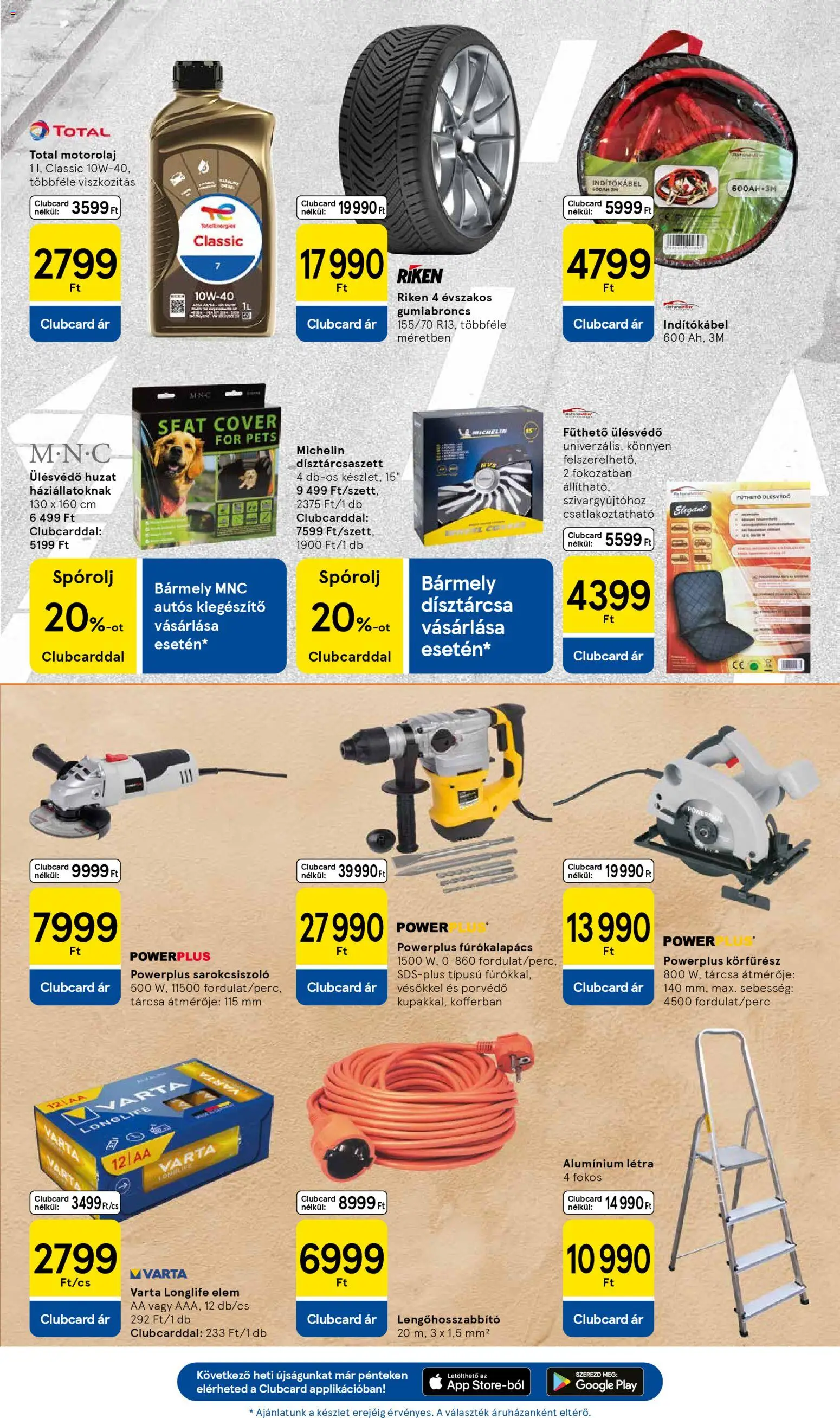 Tesco akciós ujság - amely érvényes a következő dátumtól: 13.11.2025 | Oldal: 37 | Termékek: Fúrókalapács, Sarokcsiszoló, Létra, Motorolaj