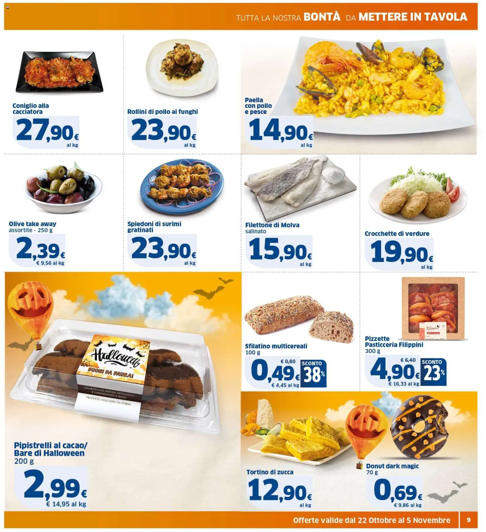 Volantino SIGMA del 22.10.2025 | Pagina: 9 | Prodotti: Pesce, Surimi, Olive, Paella