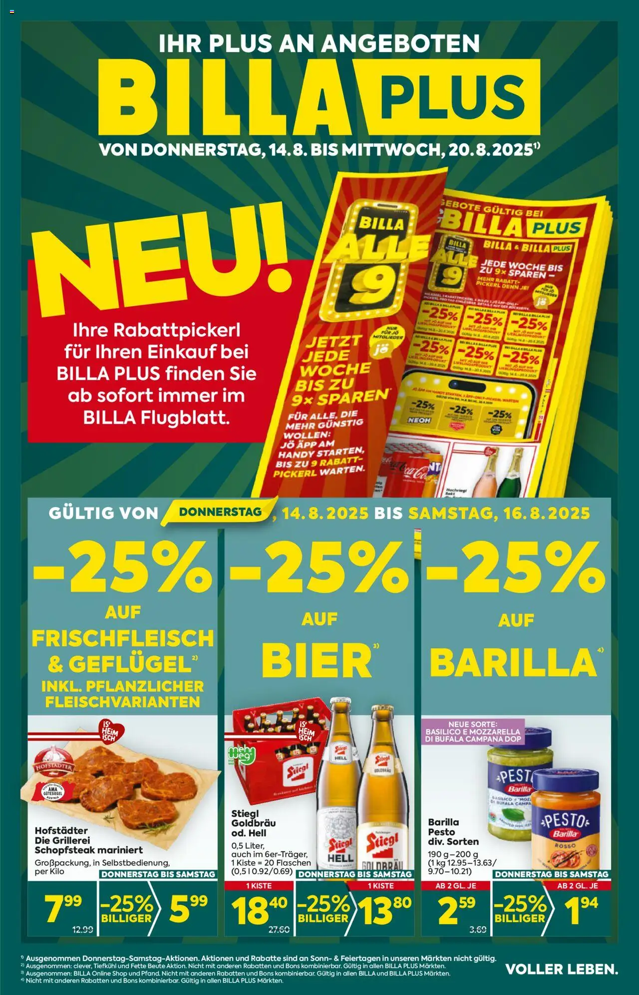 Billa Plus Flugblatt - Salzburg gültig ab 14.08.2025 | Seite: 1 | Produkte: Bier