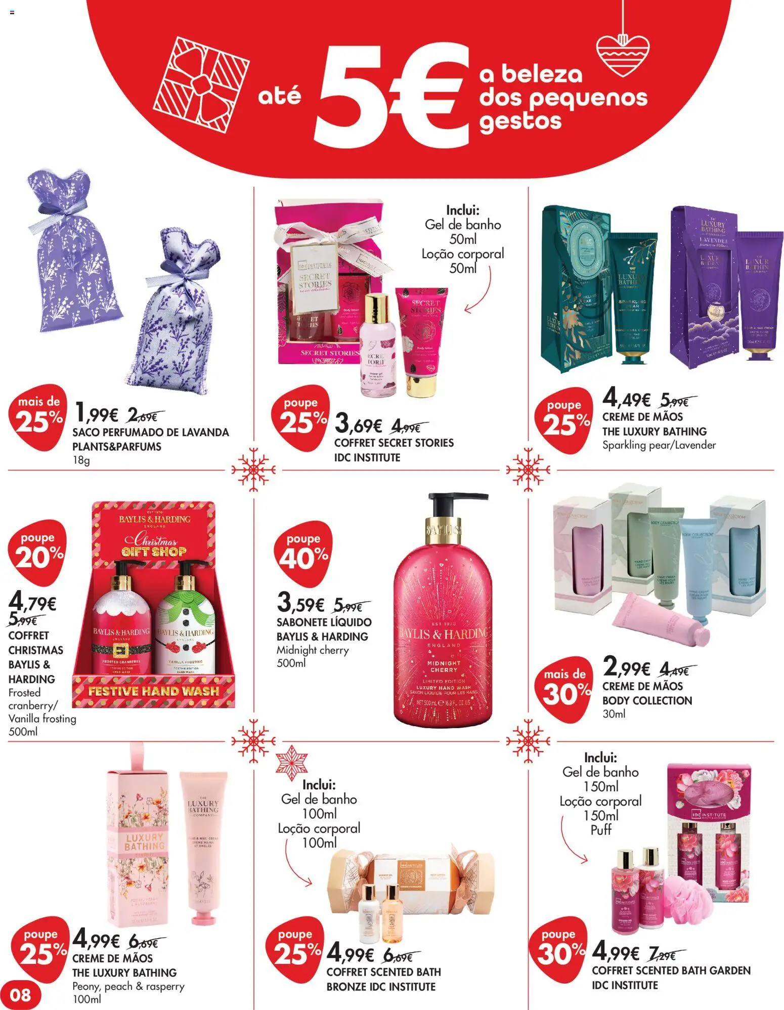 Pingo Doce Bem Estar Natal Lojas │ válido de 18.11.2025 | Página: 8 | Produtos: Sabonete líquido, Gel de banho, Sabonete, Banho