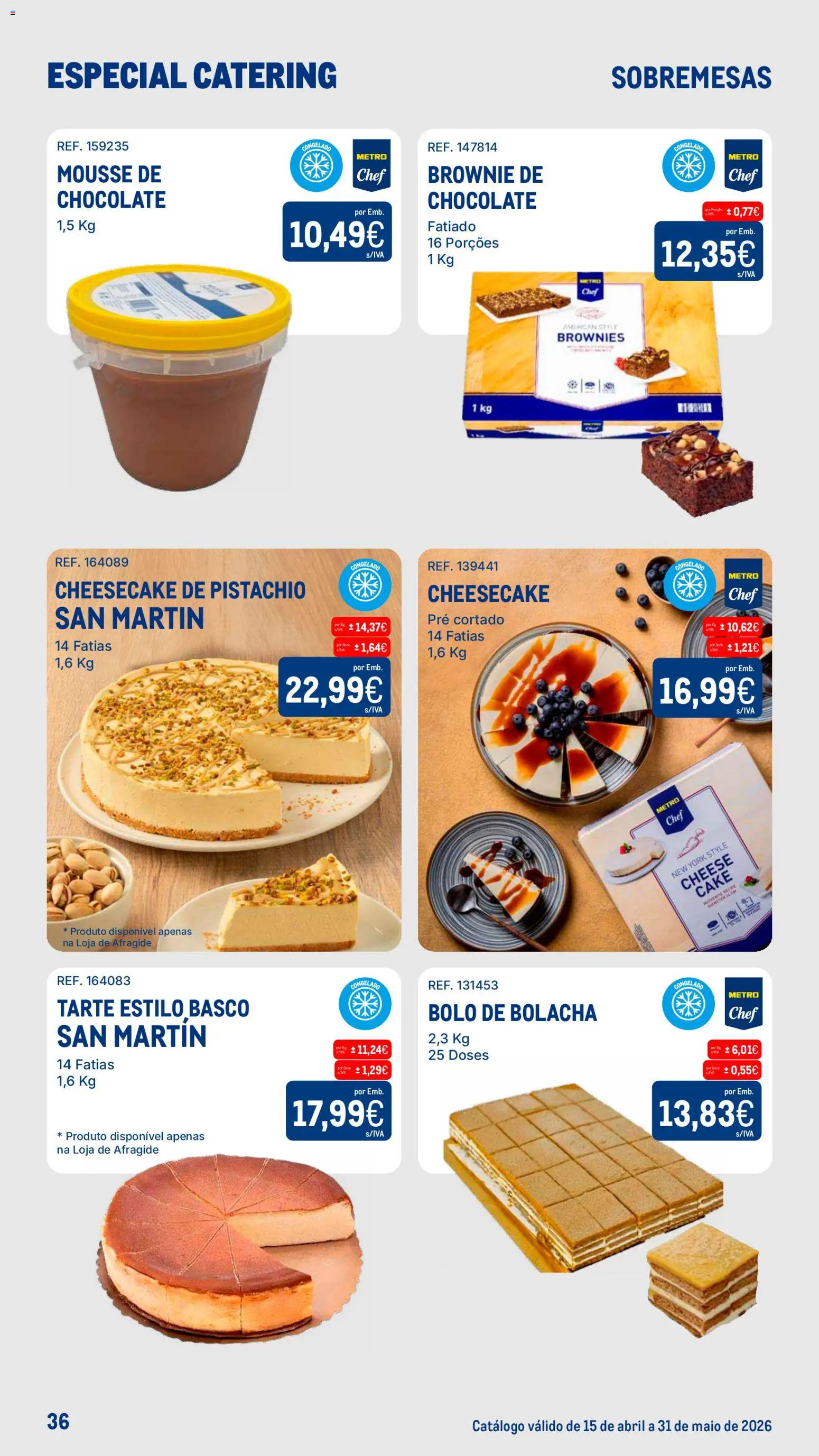 Makro Especial Catering │ válido de 15.04.2026 | Página: 36 | Produtos: Bolo, Chocolate, Tarte