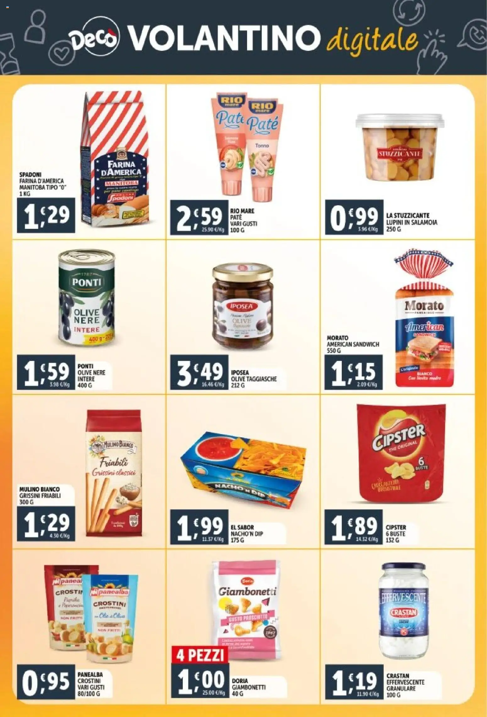 Volantino Decò del 29.12.2025 | Pagina: 28 | Prodotti: Lupini, Olive, Crostini, Grissini