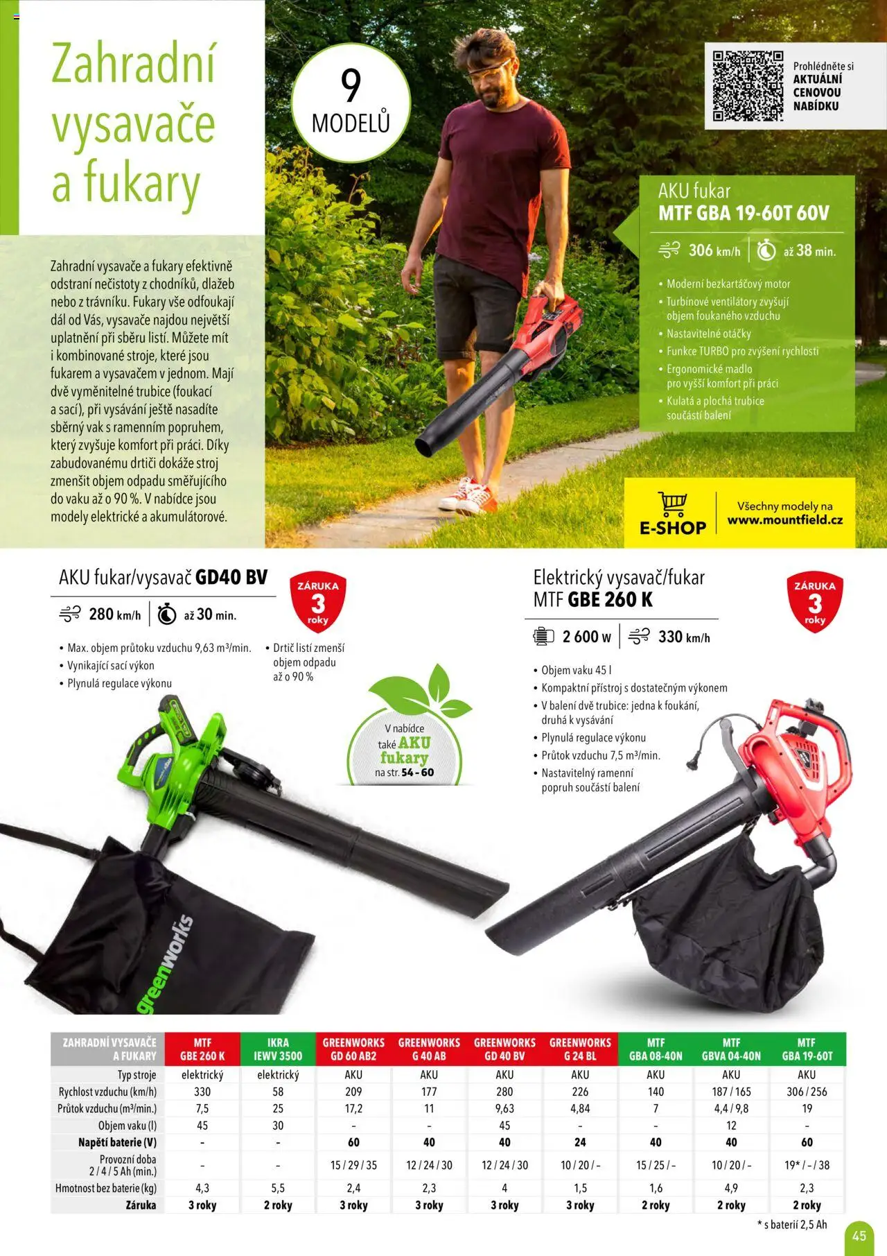 Mountfield katalog 2025 od 16.04.2025 | Strana: 45 | Produkty: Madlo, Vysavač, Modely, Baterie
