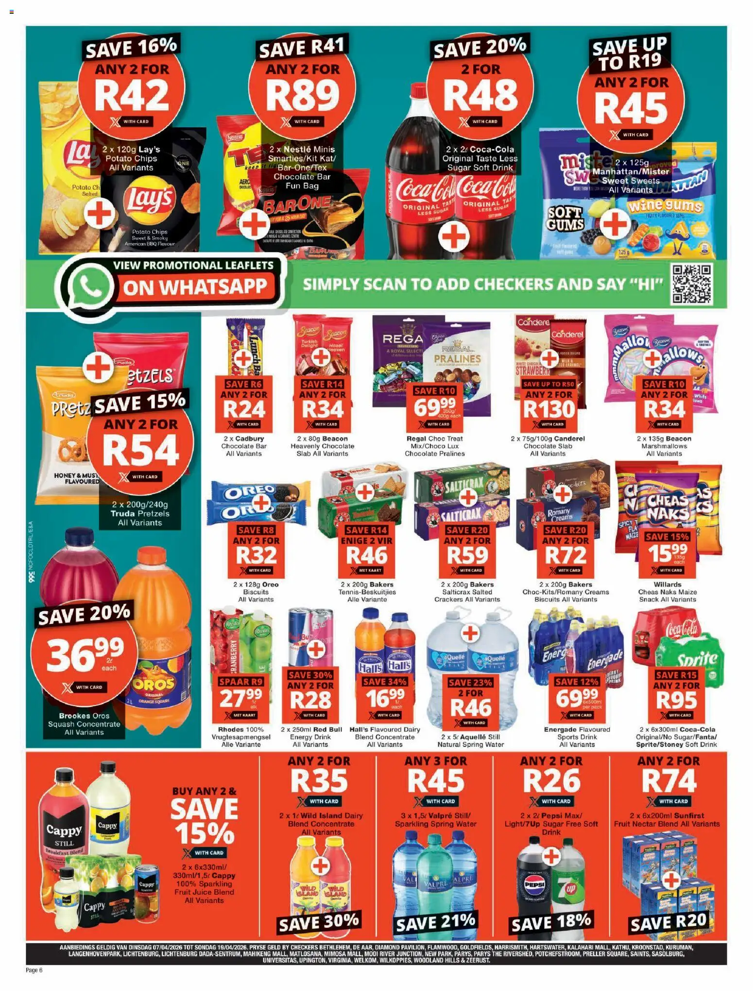 New Checkers catalogue – valid from 07.04.2026 | Page: 6 | Products: Bag, Wine, Sprite, Fruit