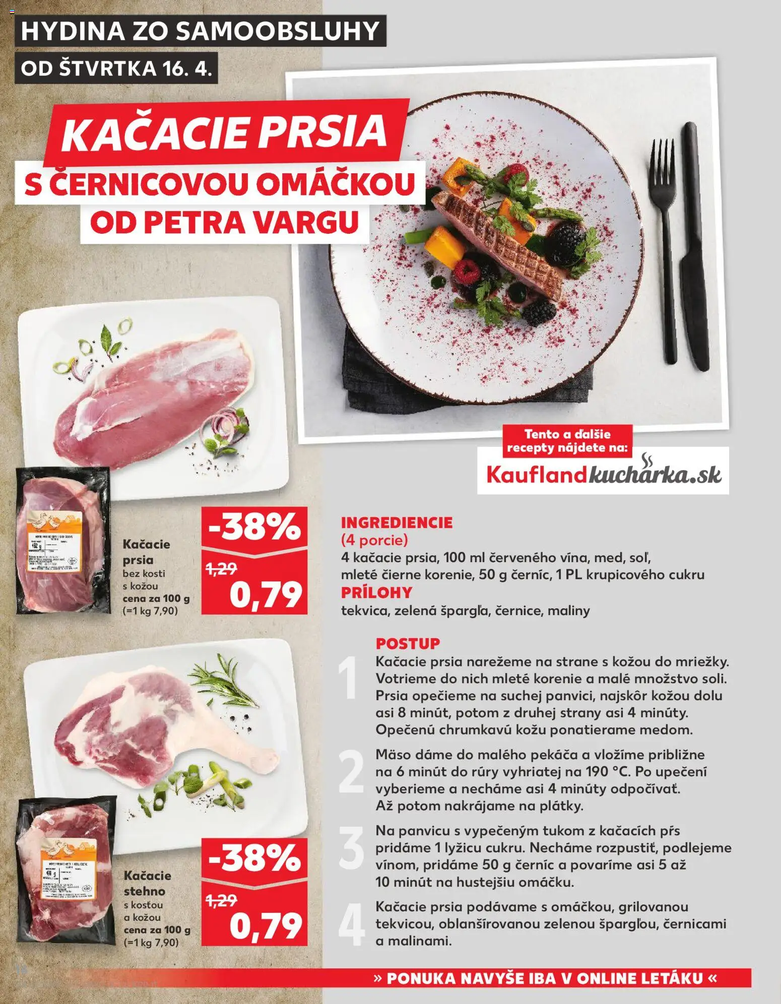 Nové Kaufland akcie – leták je platný od 16.04.2026 | Strana: 14 | Produkty: Kačacie prsia, Korenie, Maliny
