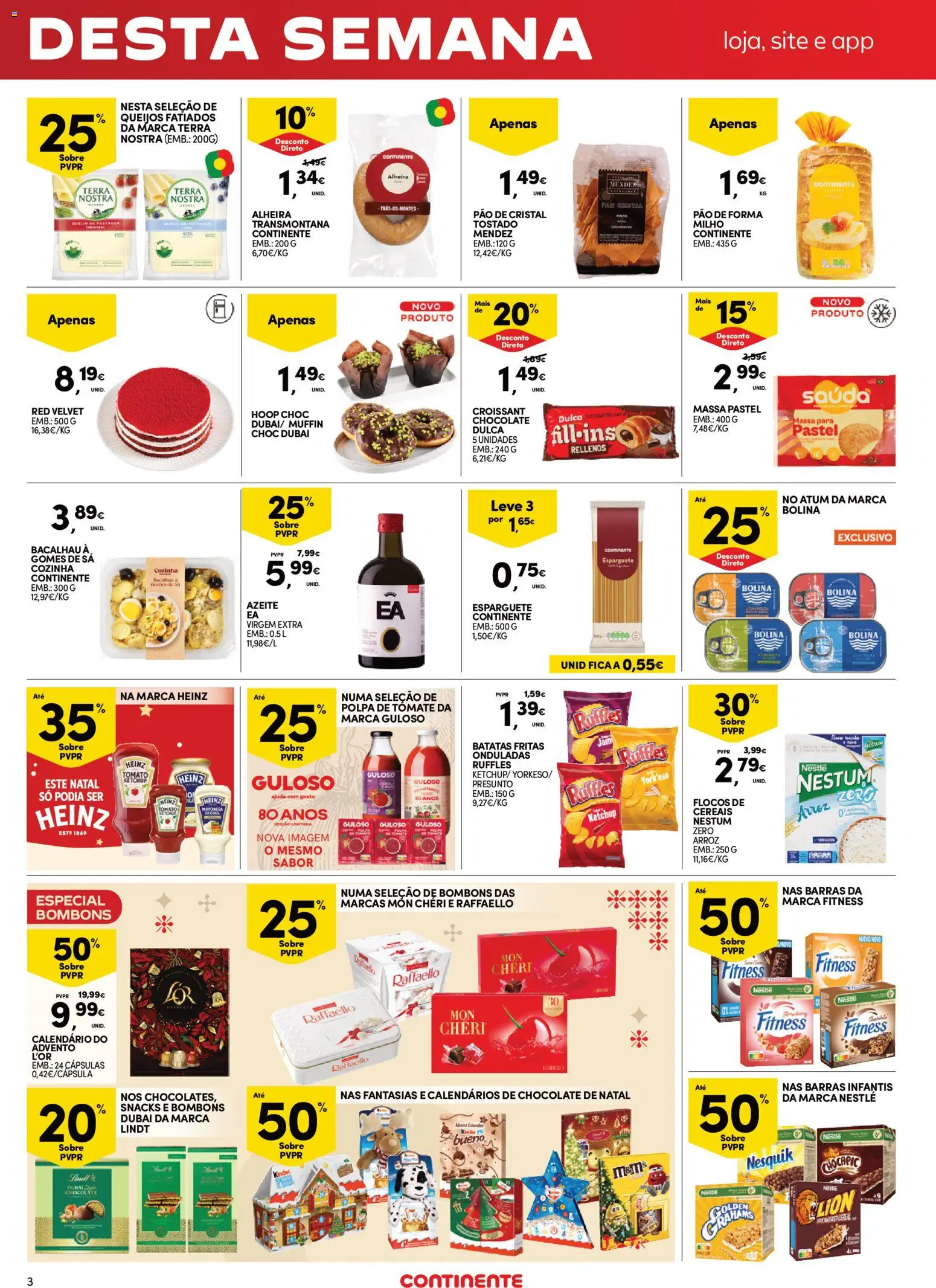 Continente - Fim de Semana │ válido de 21.11.2025 | Página: 3 | Produtos: Bacalhau, Arroz, Ketchup, Batatas fritas