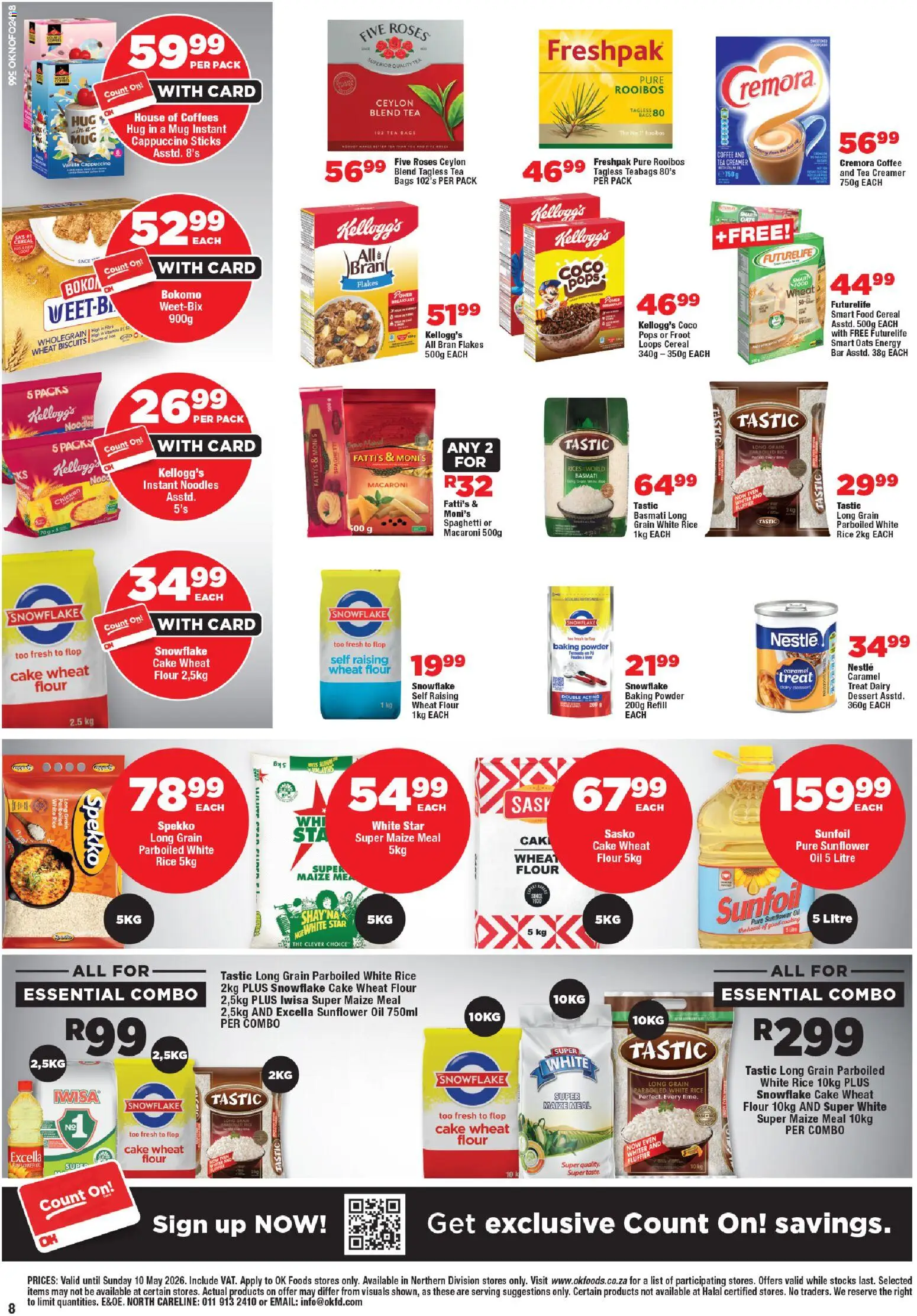New OK Foods catalogue – valid from 24.04.2026 | Page: 8 | Products: Flour, Iron, Oil, Rice