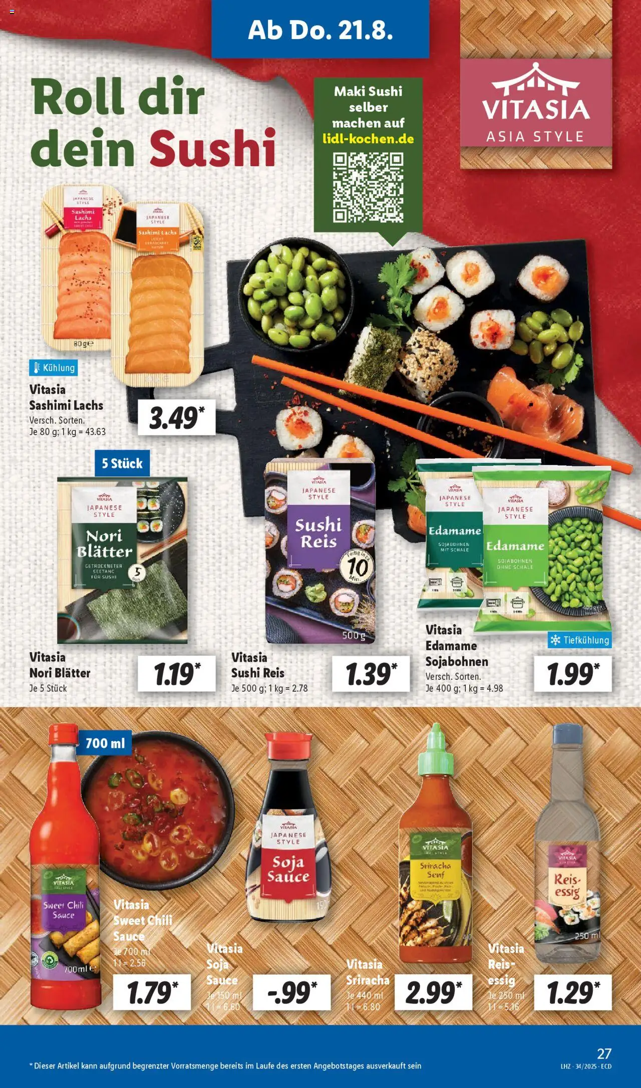 Lidl Prospekt 	 - gültig ab dem 18.08.2025 | Seite: 45 | Produkte: Essig, Lachs, Chili, Reis