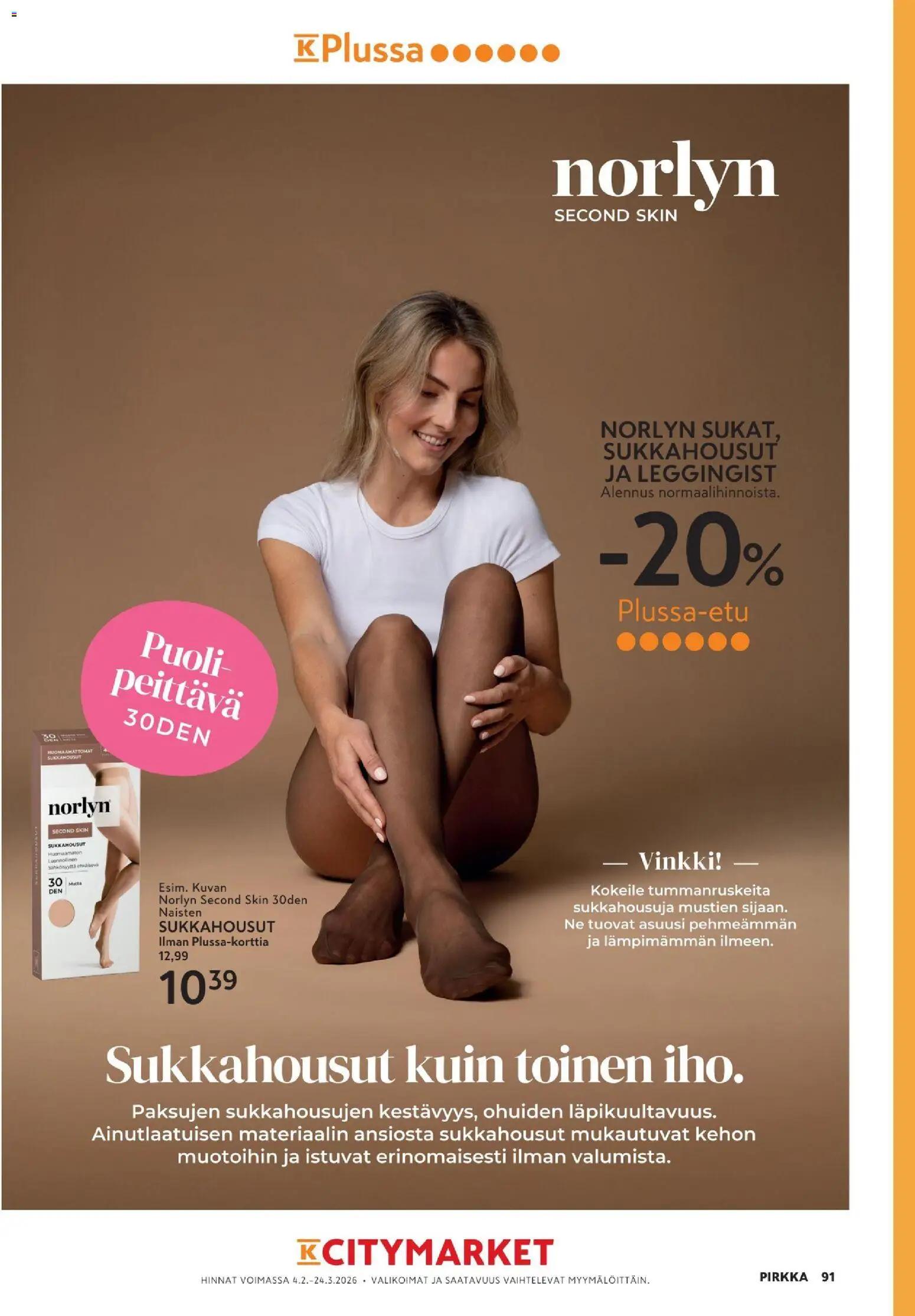 K-Citymarket - Pirkka – voimassa 04.02.2026 alkaen | Sivu: 91