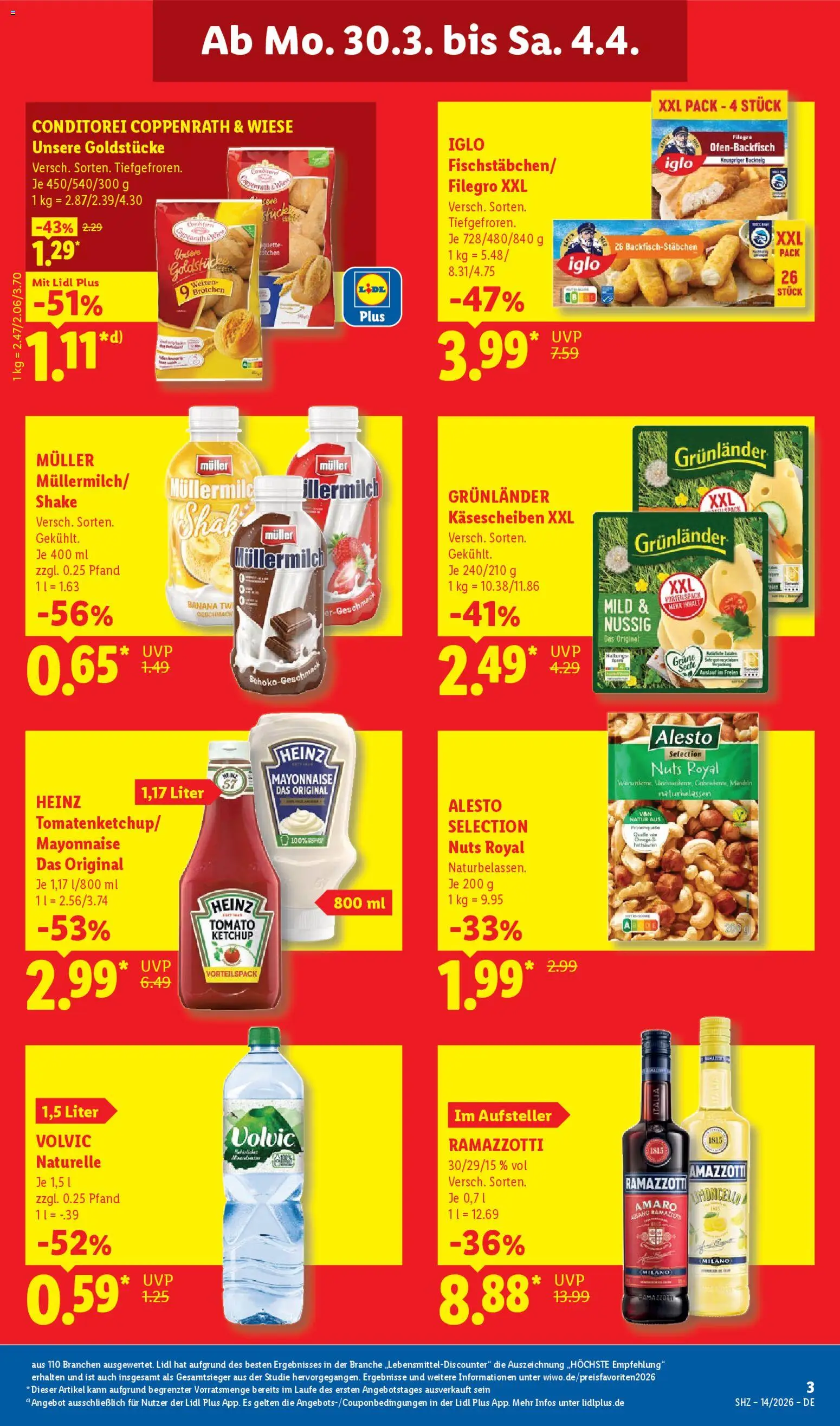 Lidl Německo leták od 30.03.2026 | Strana: 3 | Produkty: Müllermilch