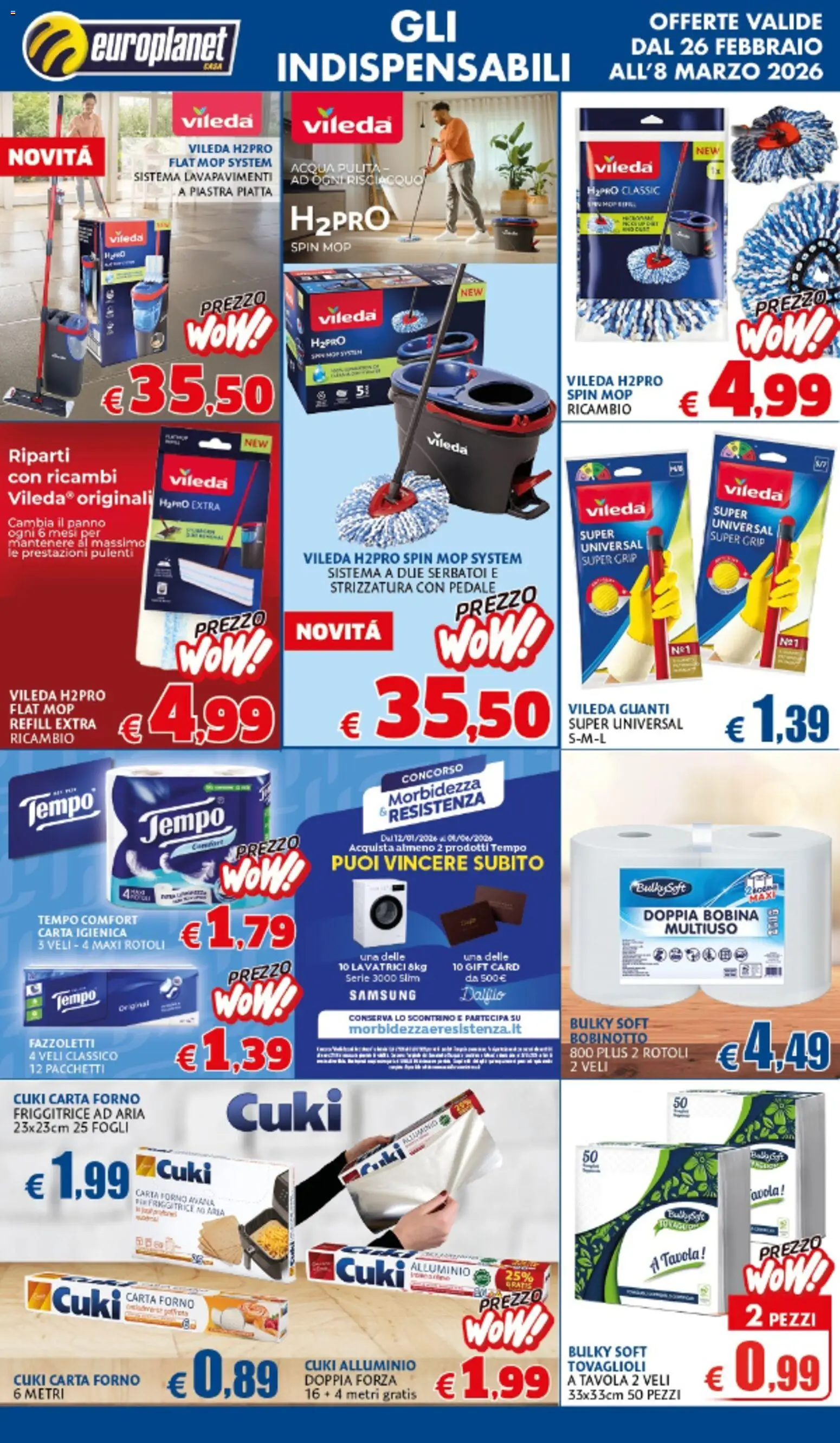 Volantino Europlanet Casa del 26.02.2026 | Pagina: 8 | Prodotti: Guanti, Forno, Carta forno, Samsung
