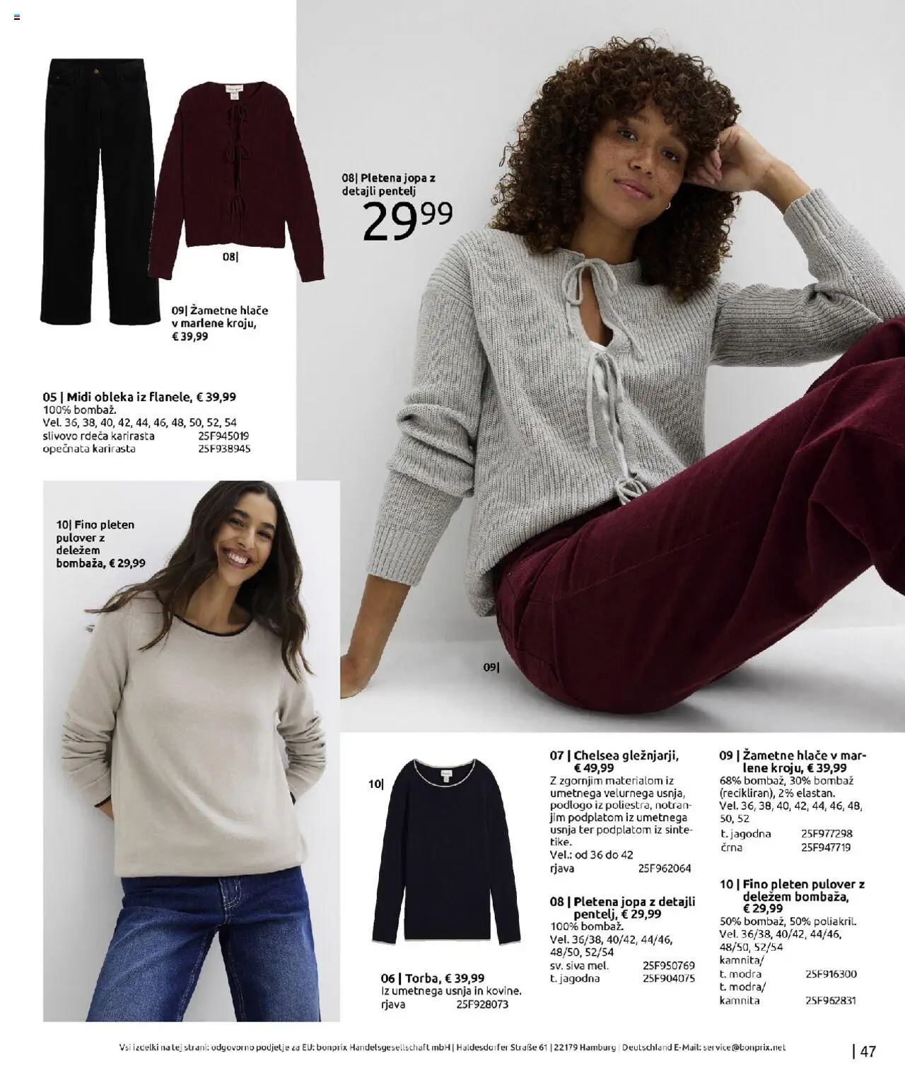 Bonprix katalog │ velja od 01.09.2025 | Stran: 47 | Izdelki: Pulover, Hlace, Obleka
