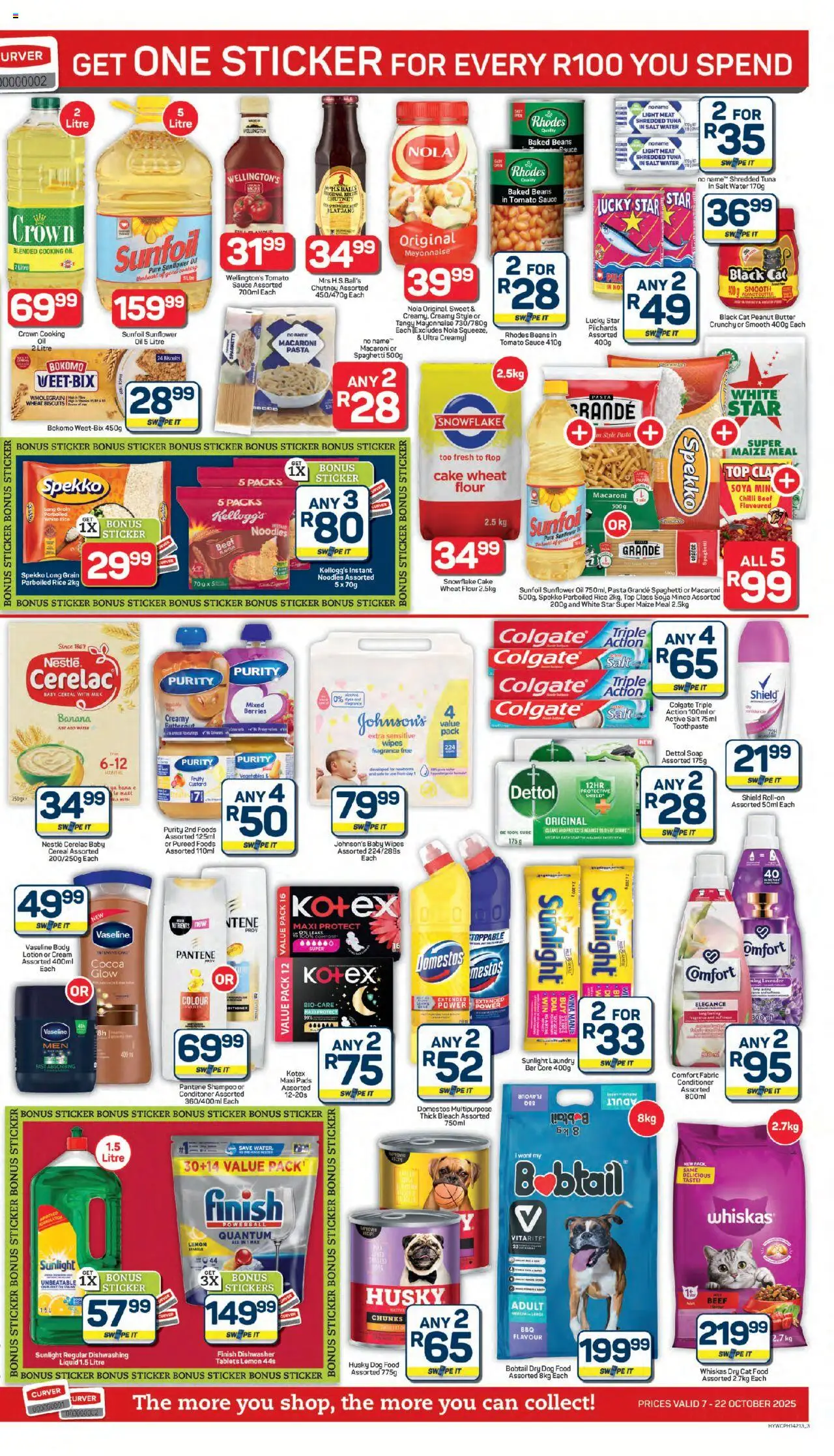 New Pick n Pay catalogue – valid from 07.10.2025 | Page: 3 | Products: Pads, Milk, Conditioner, Pasta