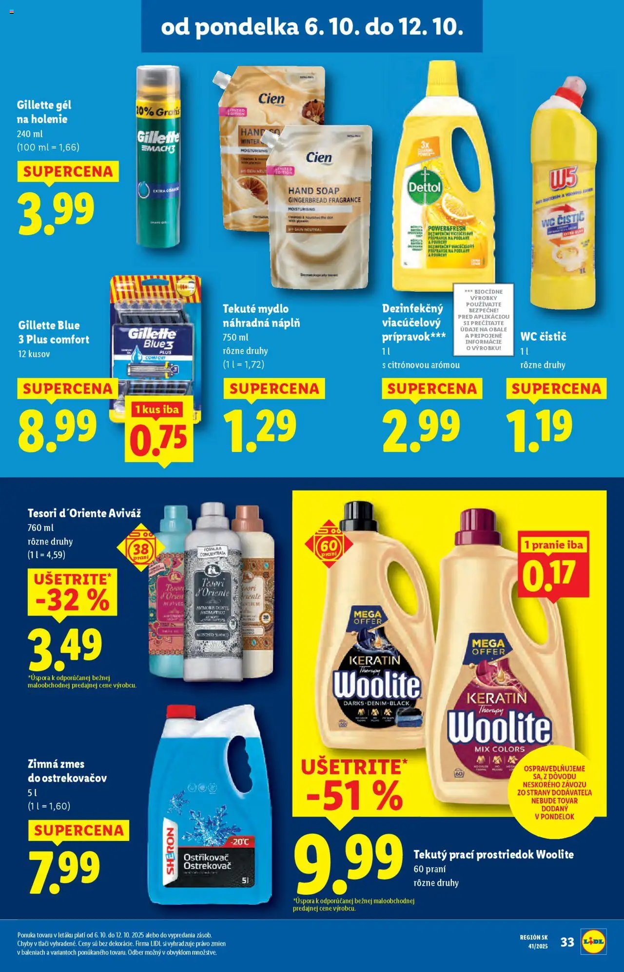 Nové Lidl akcie – leták je platný od 06.10.2025 | Strana: 45 | Produkty: Wc, Mydlo, Aviváž, Dettol