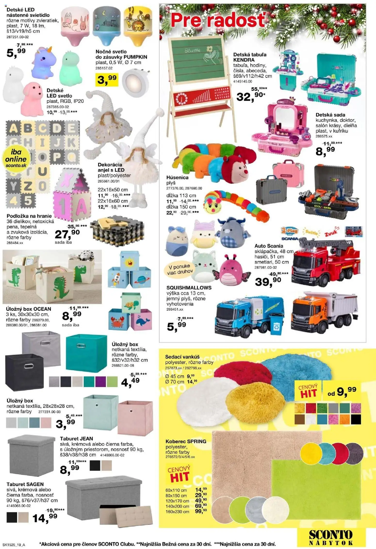 Nové Sconto nábytok akcie – leták je platný od 26.11.2025 | Strana: 19 | Produkty: Nábytok, Vankúš, Nástenné svietidlo, Koberec