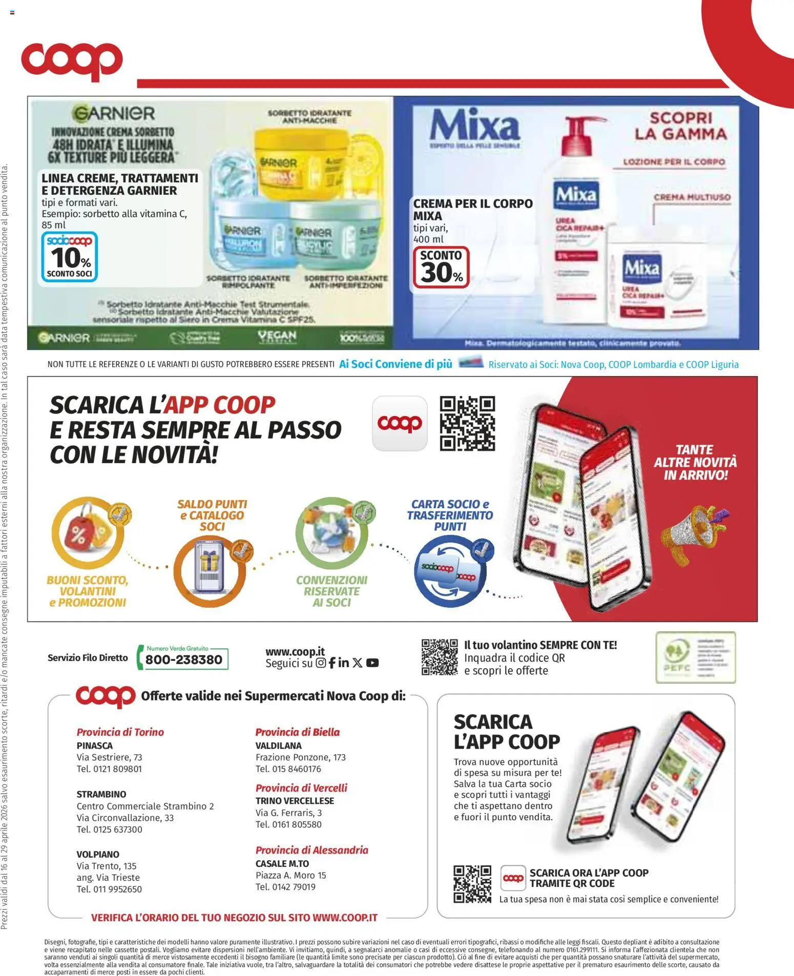 Volantino COOP del 16.04.2026 | Pagina: 18 | Prodotti: Crema per il corpo, Tè, Sorbetto, Data