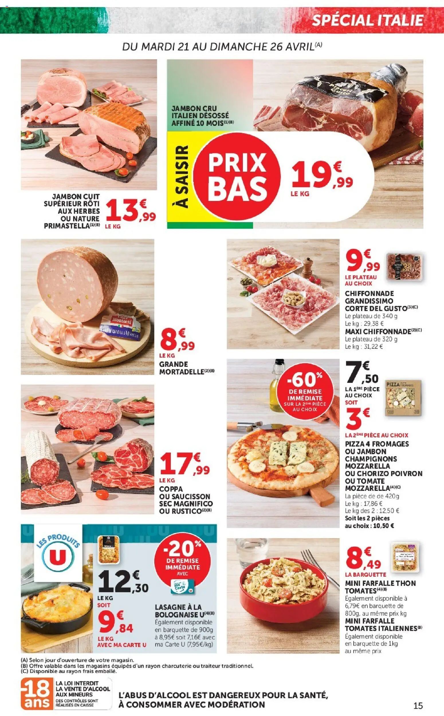 {H1} | Page: 15 | Produits: Chorizo, Saucisson, Jambon Cru, Tomates