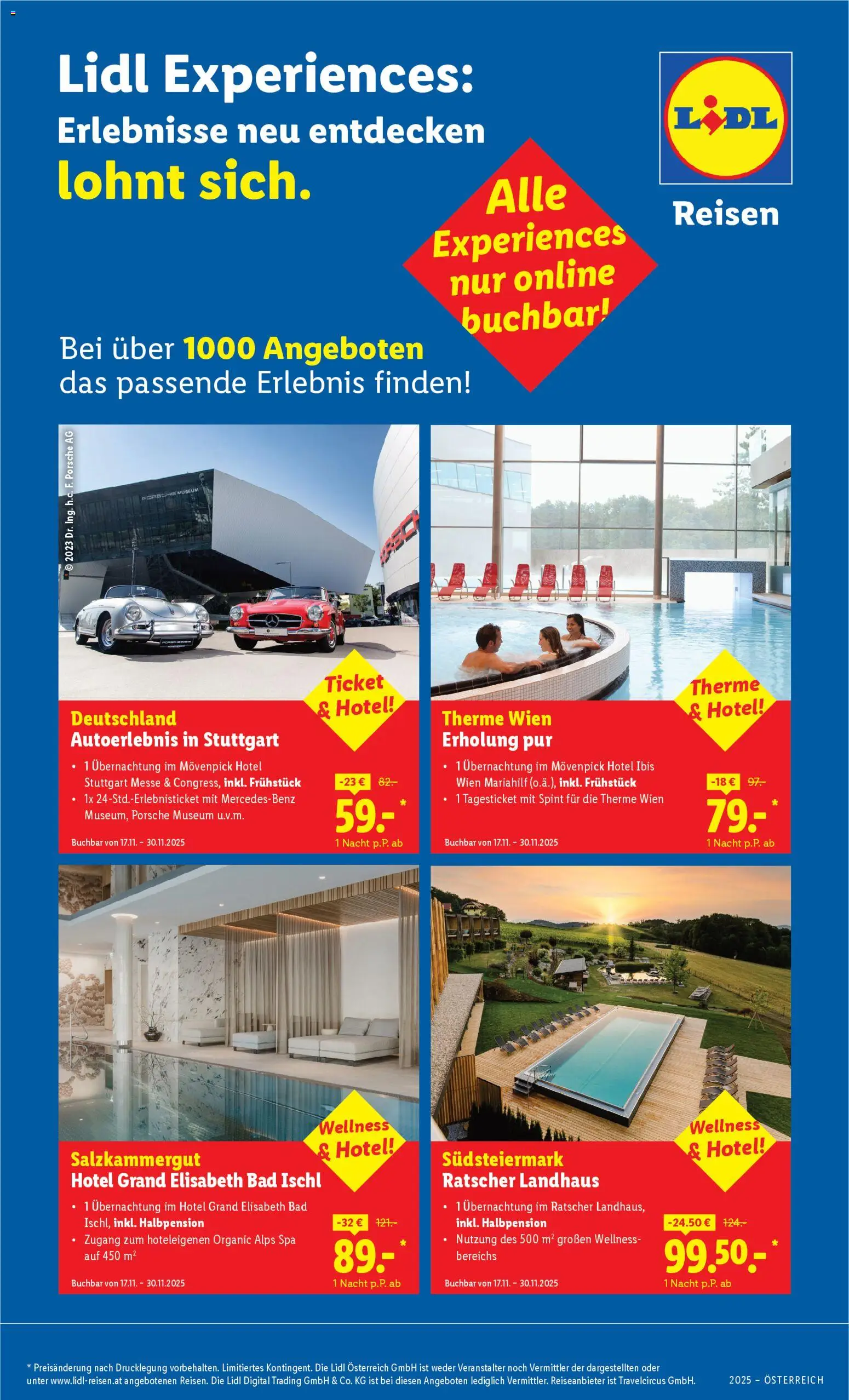 Lidl - Lidl Experiences gültig ab 17.11.2025 | Seite: 1 | Produkte: Bad