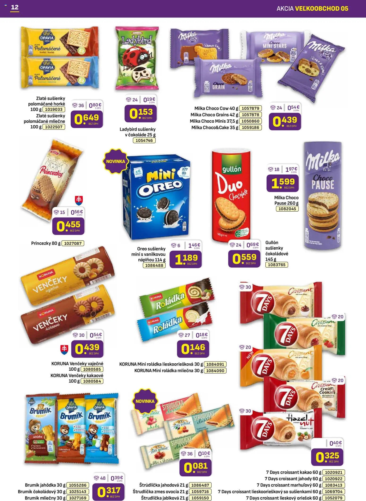 Nové Libex akcie – leták je platný od 02.03.2026 | Strana: 12 | Produkty: Croissant, Jahody, Milka, Kakao