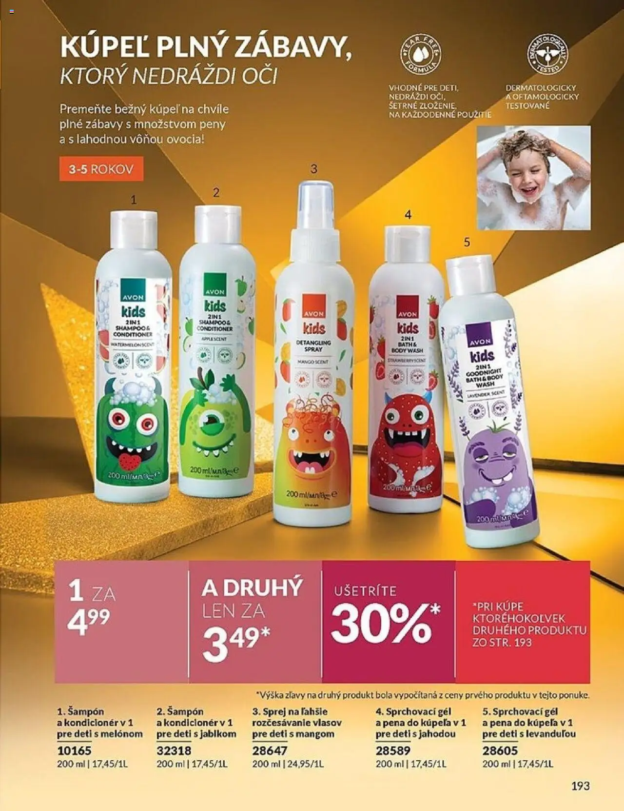 Nové Avon akcie – leták je platný od 01.10.2025 | Strana: 193 | Produkty: Šampón, Kondicionér, Pena do kúpeľa
