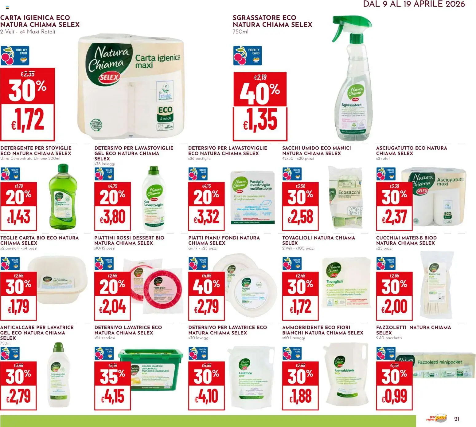 Volantino Pan del 09.04.2026 | Pagina: 21 | Prodotti: Ammorbidente, Fazzoletti, Sgrassatore, Lavastoviglie