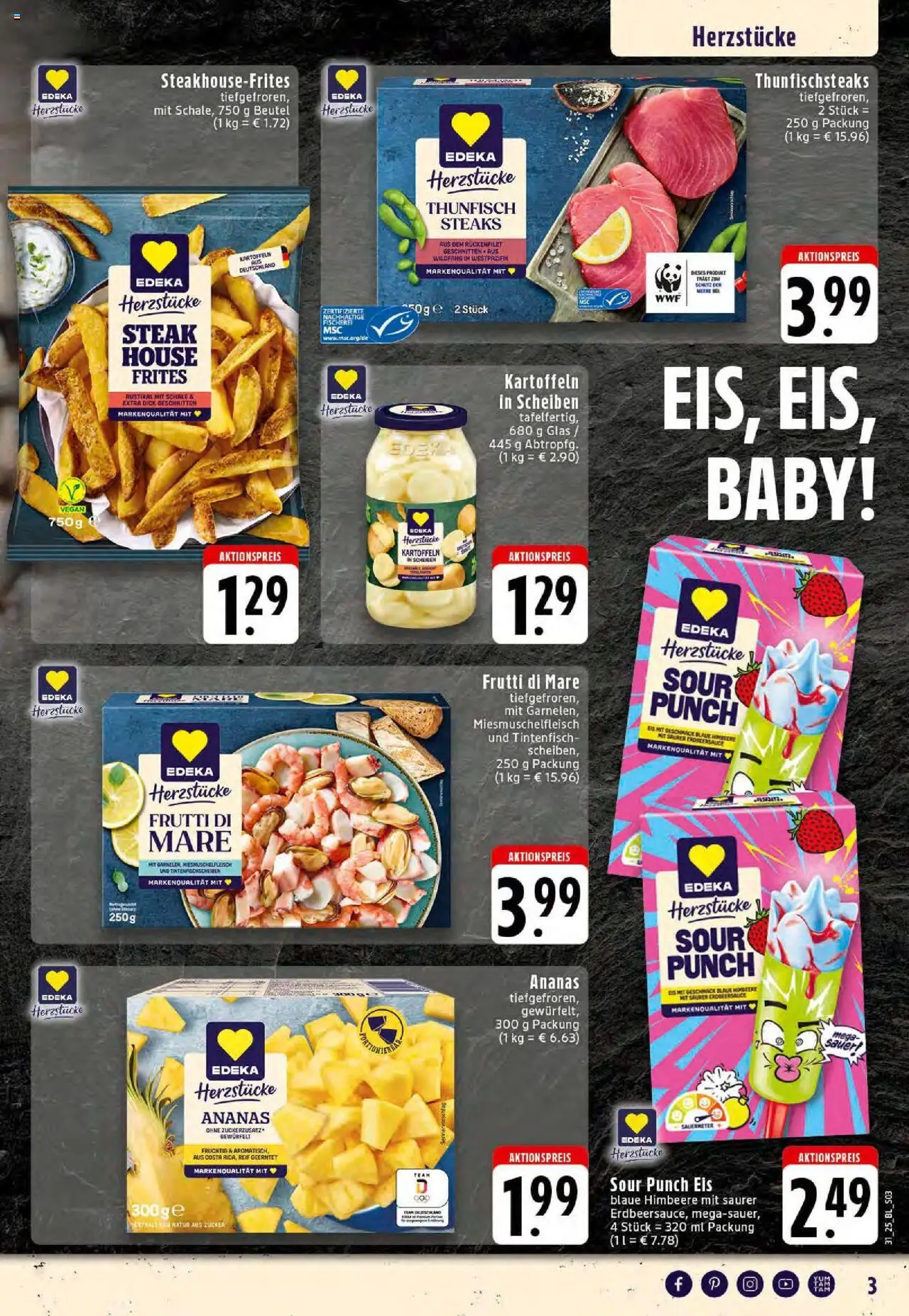 Edeka prospekt Rheine	 - gültig ab dem 27.07.2025 | Seite: 3 | Produkte: Ananas, Tintenfisch, Steak, Eis