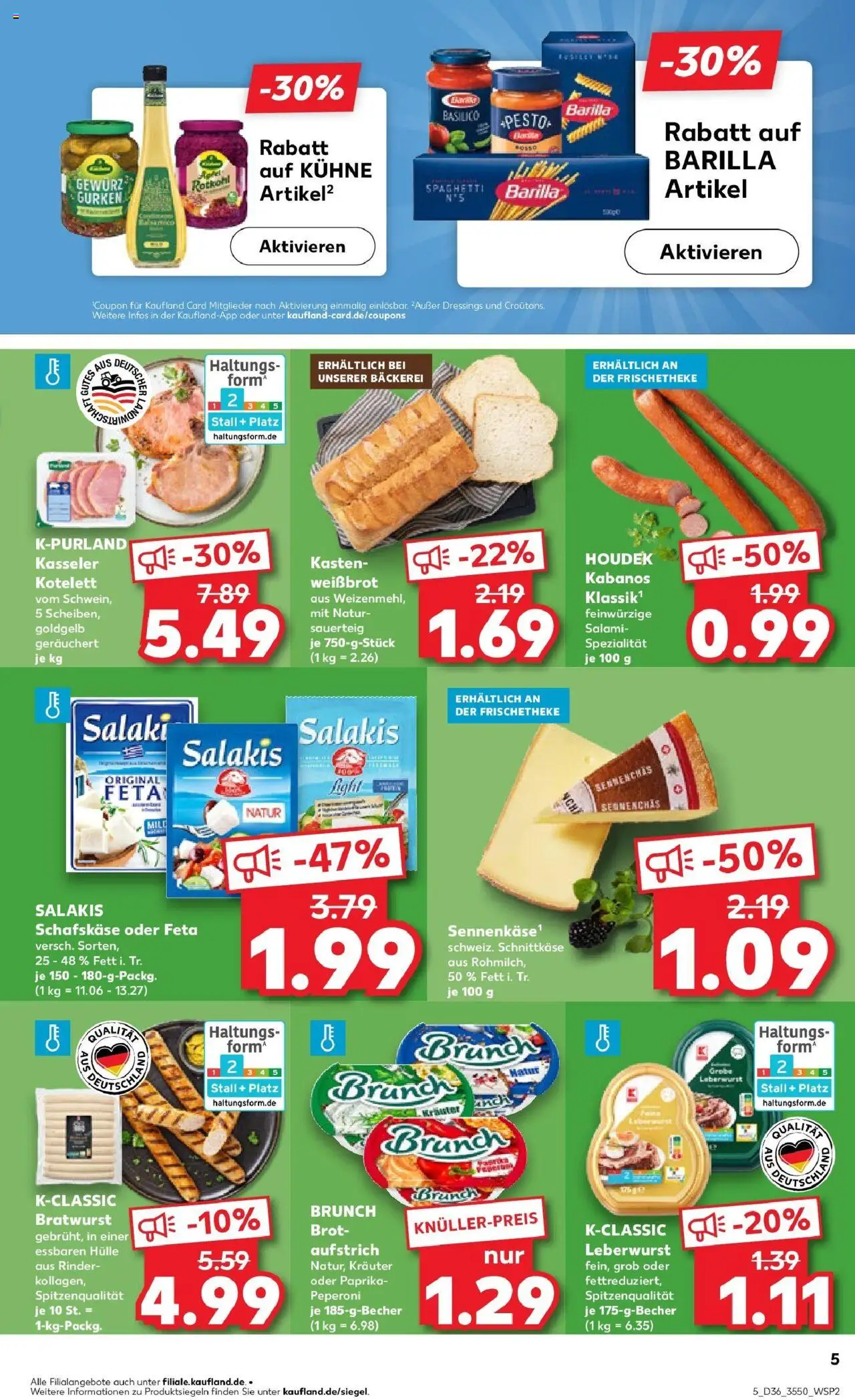 Kaufland prospekt Berlin	 – gültig ab 07.09.2025 | Seite: 5 | Produkte: Rotkohl, Brot, Salami, Schafskase