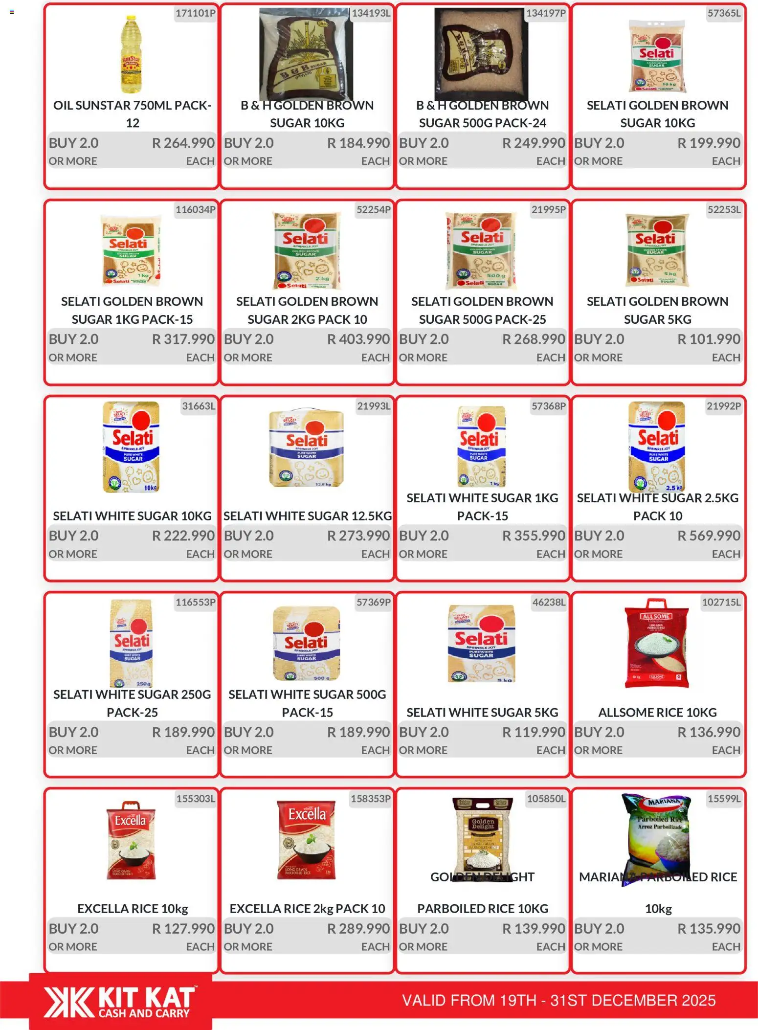 New KIT KAT Cash & Carry catalogue – valid from 19.12.2025 | Page: 9 | Products: Oil, Rice, Sugar