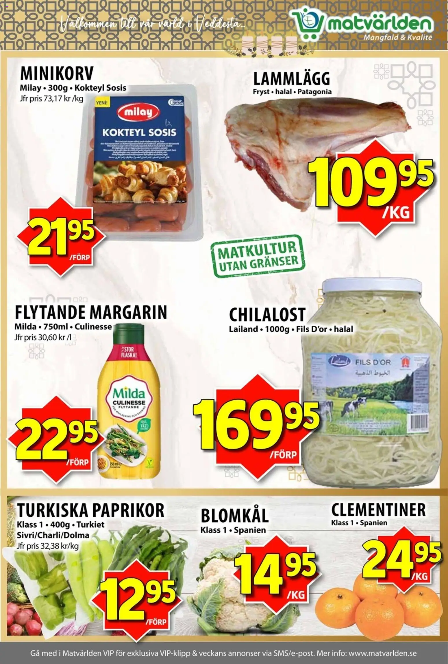 Matvärlden reklamblad aktuell från 01.12.2025 | Sida: 4 | Produkter: Margarin, Blomkål